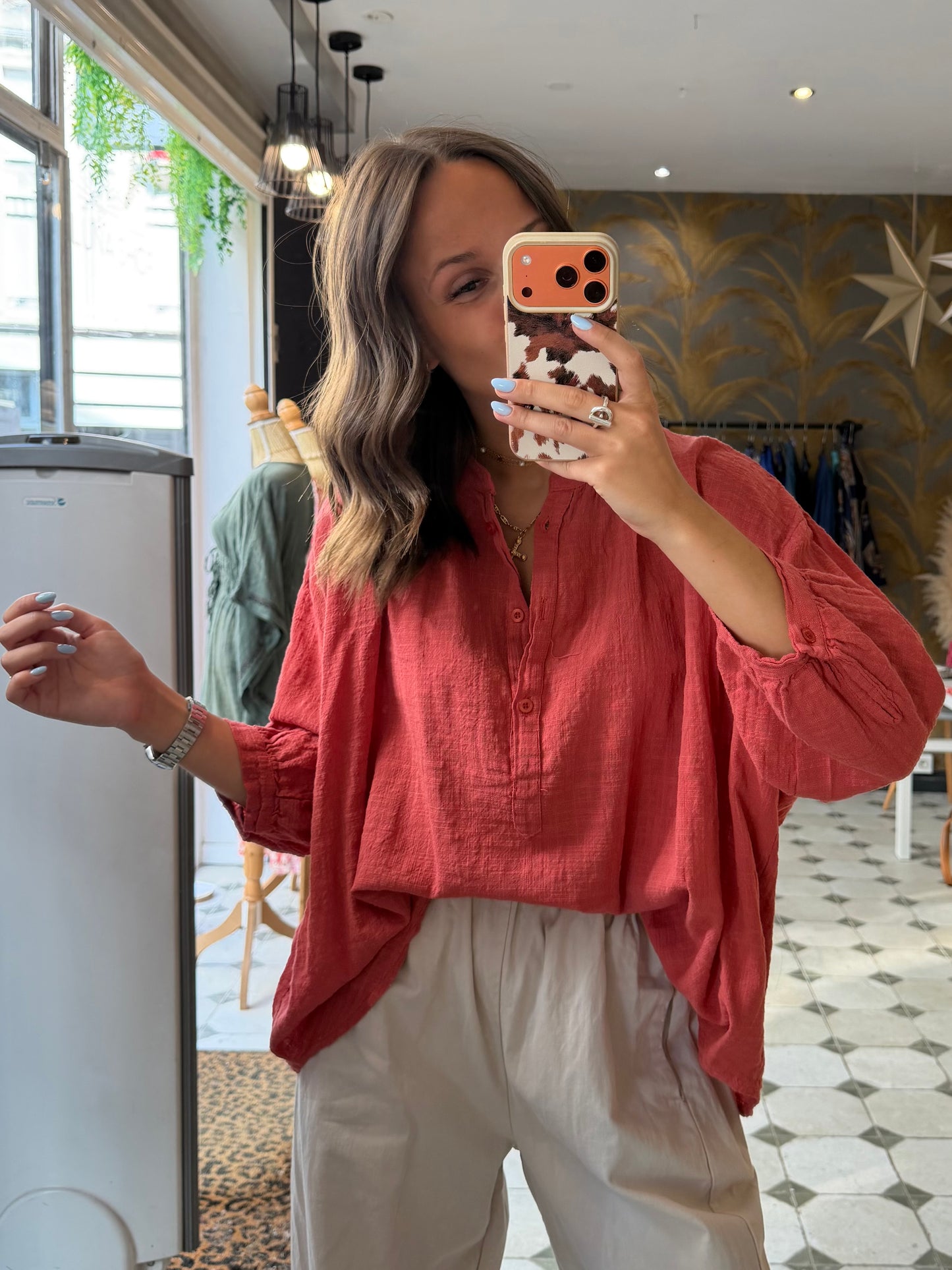 Chemise Ava en Garza Corail - Johanna Paris