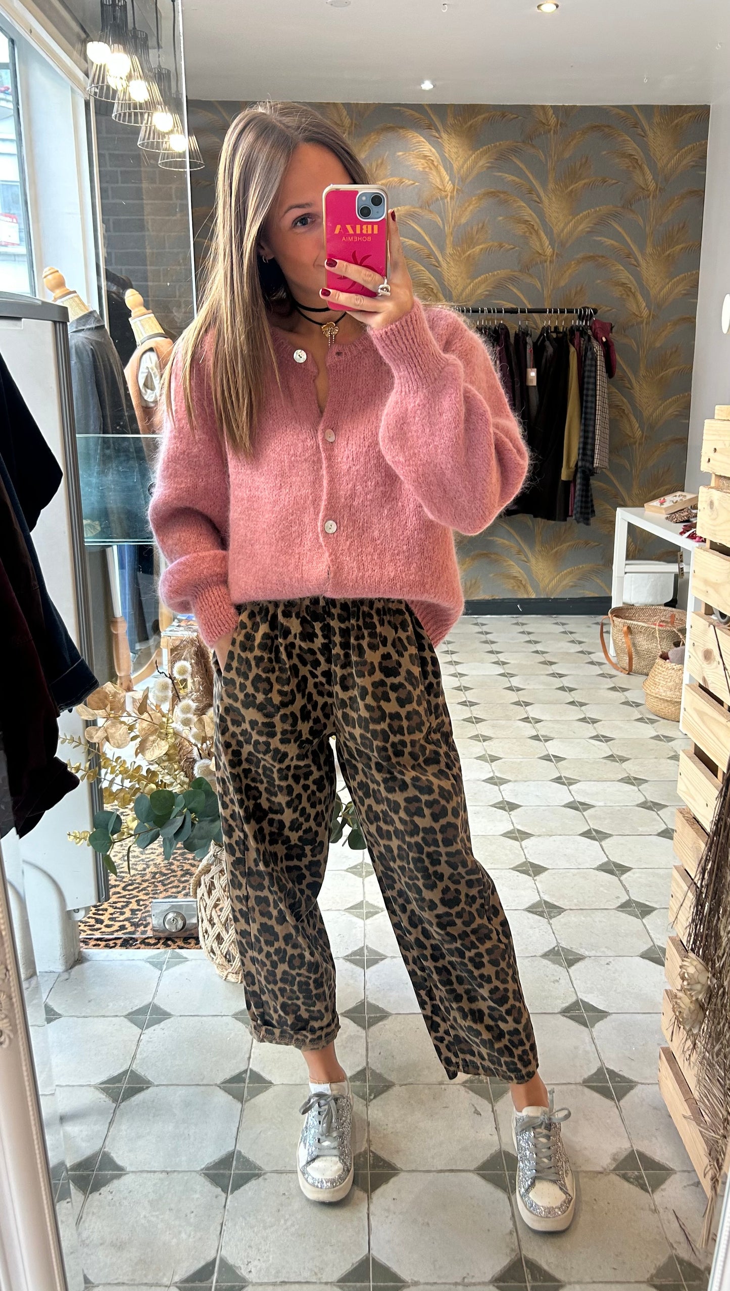 Pantalon Magique en velours léopard- Johanna Paris