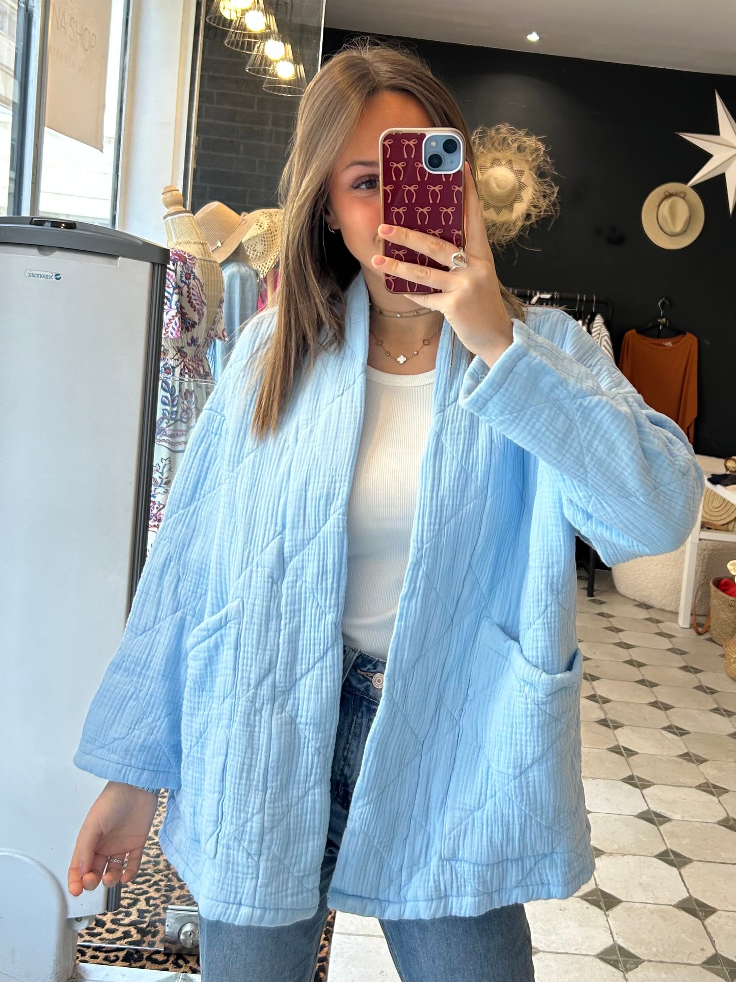 Veste molletonnée Edmée bleu