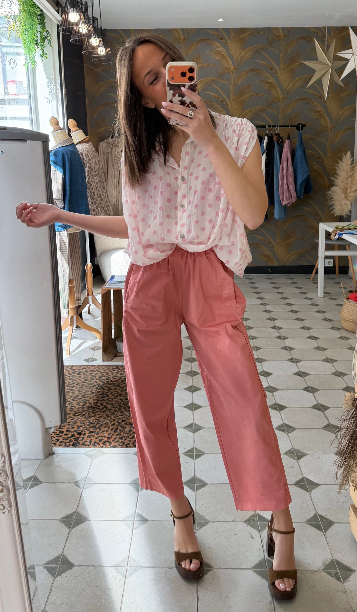 Pantalon Magique rose saumon - Johanna Paris