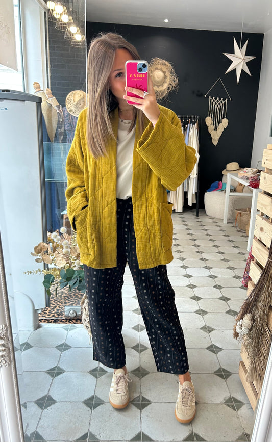Pantalon Magique Flowers chocolat - Johanna Paris