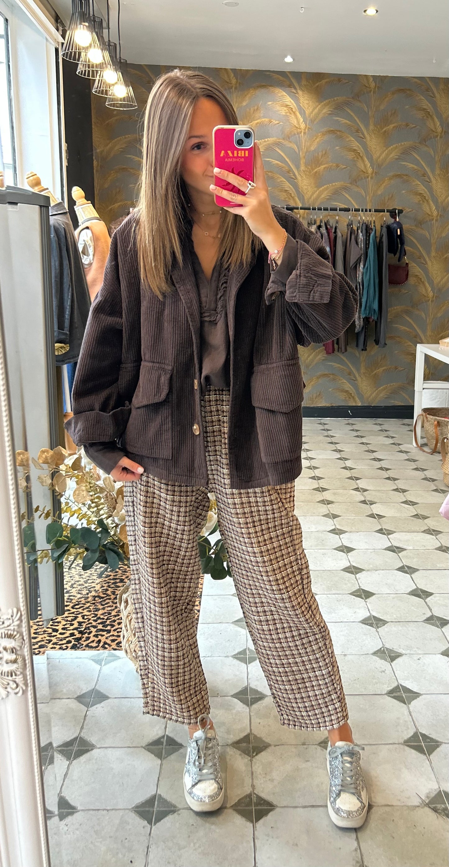 Veste en velours Mélissa chocolat - Johanna Paris