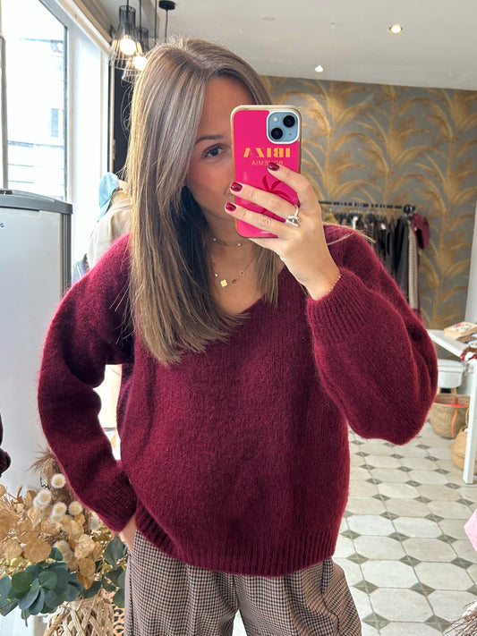 Pull Camille bordeaux