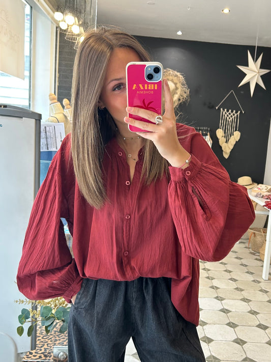 Chemise Clémentine bordeaux - Johanna Paris