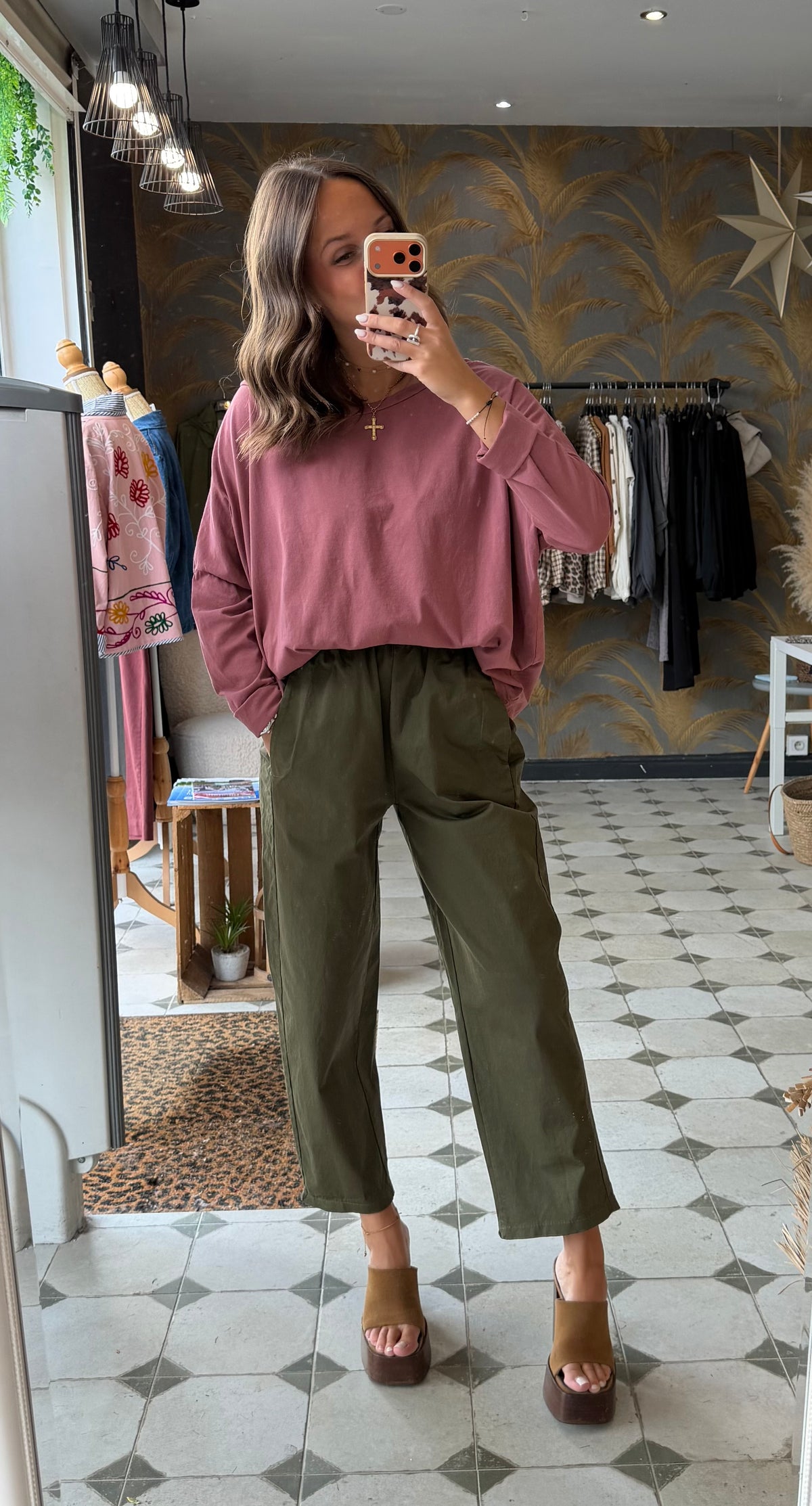 Pantalon Magique en toile kaki clair - Johanna Paris