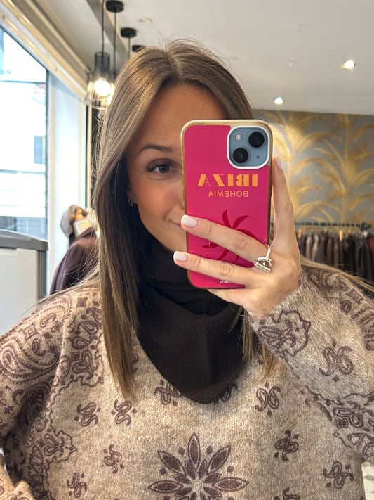 Foulard triangle en laine chocolat