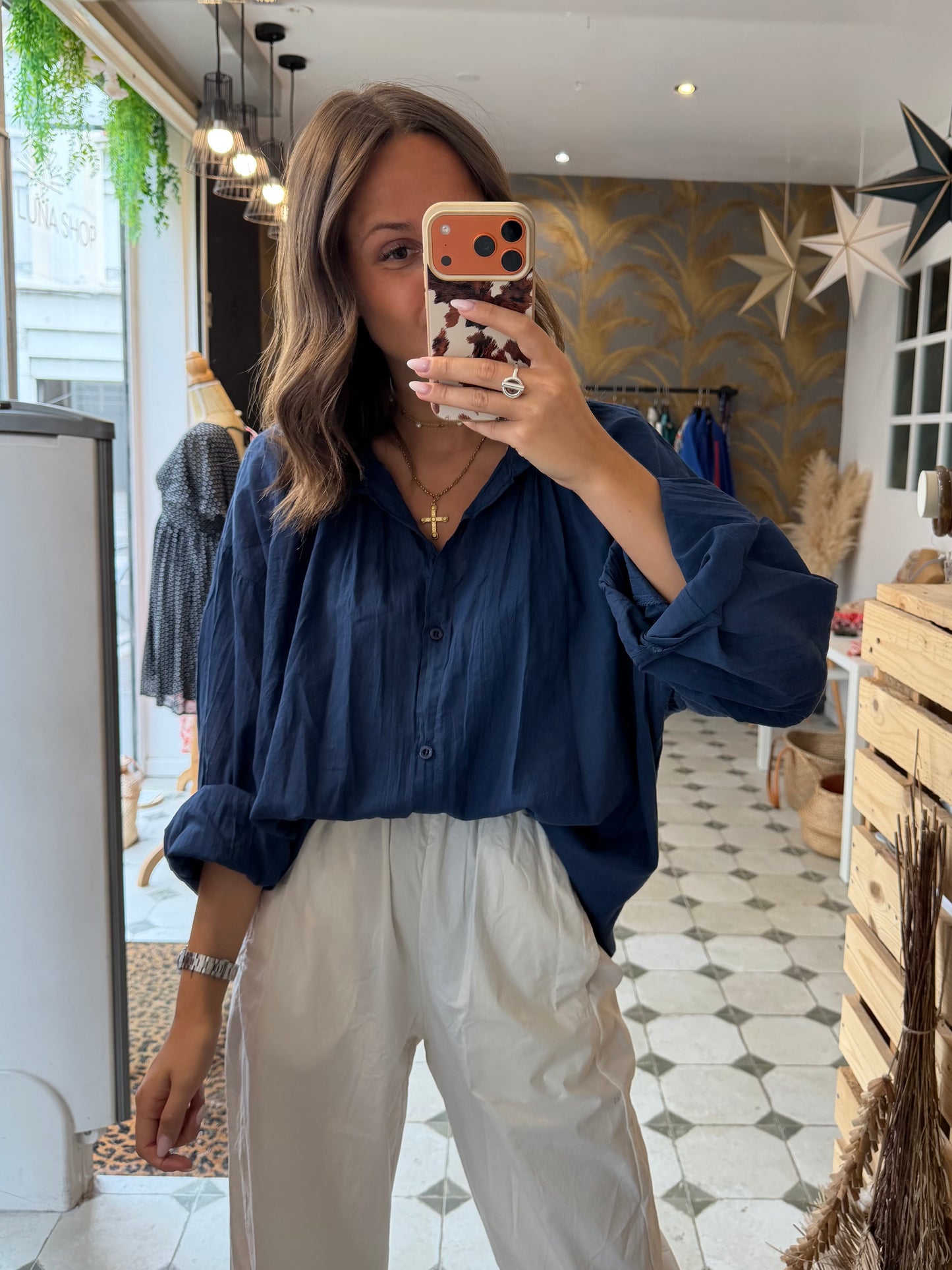 Chemise Clémentine bleu marine  - Johanna Paris