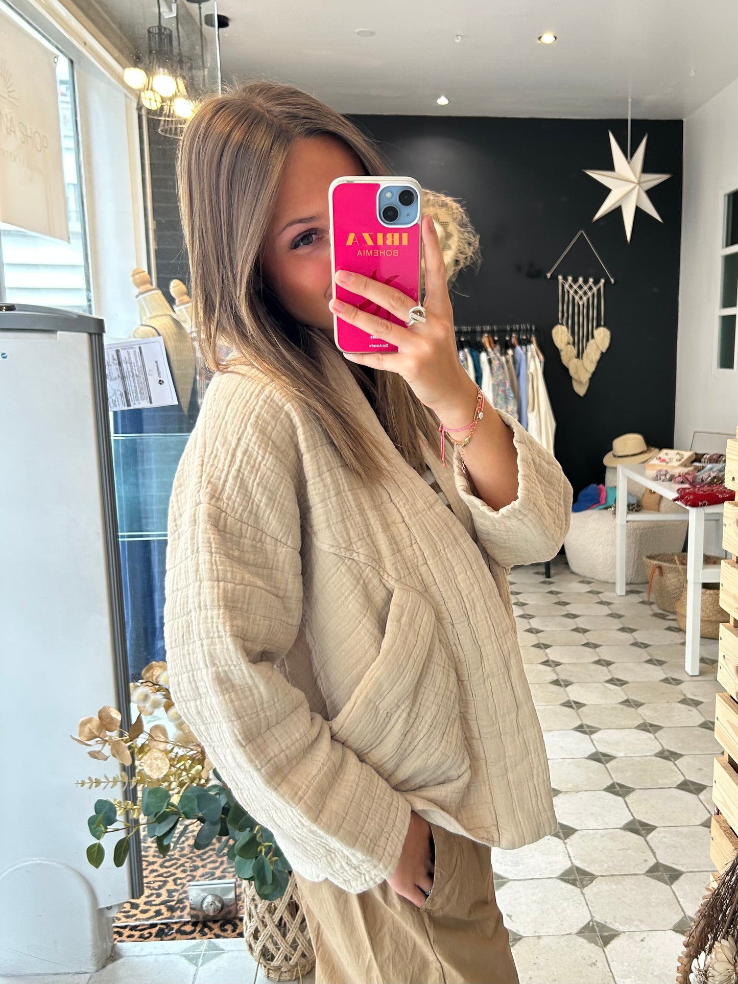 Veste matelassée beige - Johanna Paris