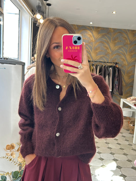 Gilet en laine bordeaux - Johanna Paris