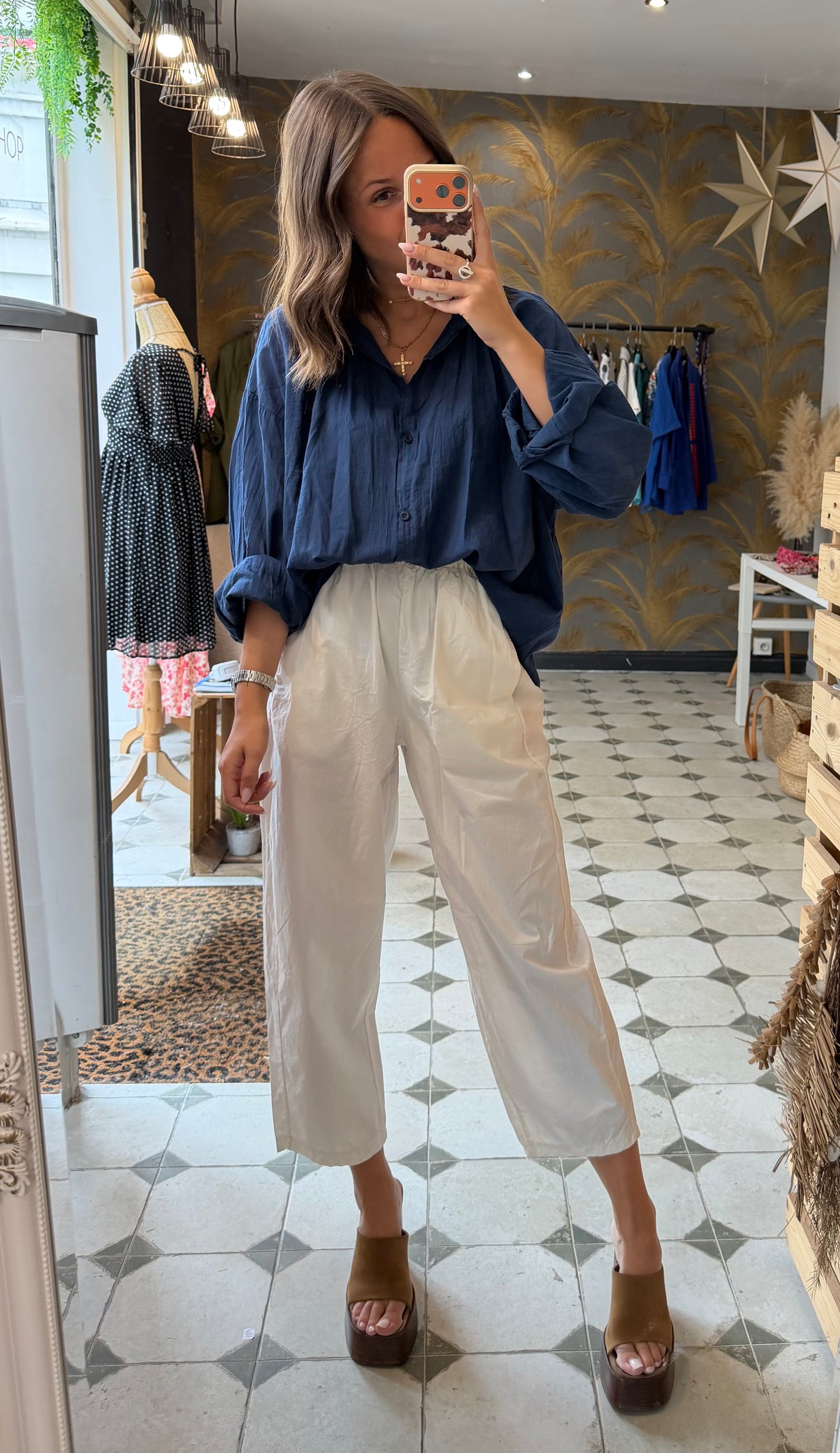 Chemise Clémentine bleu marine  - Johanna Paris