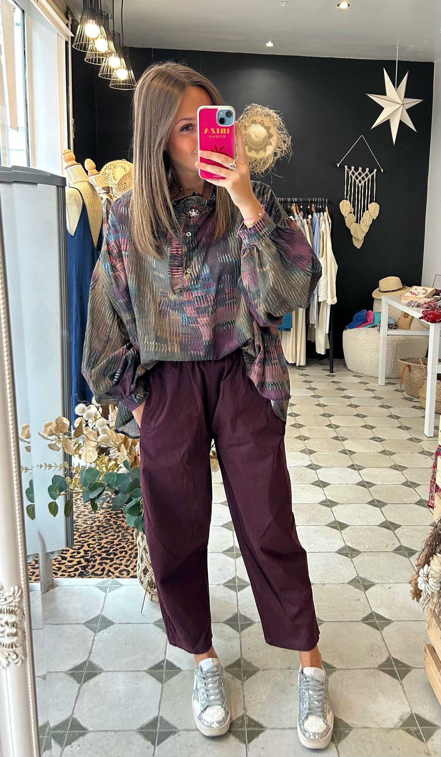 Pantalon Magique en toile prune - Johanna Paris