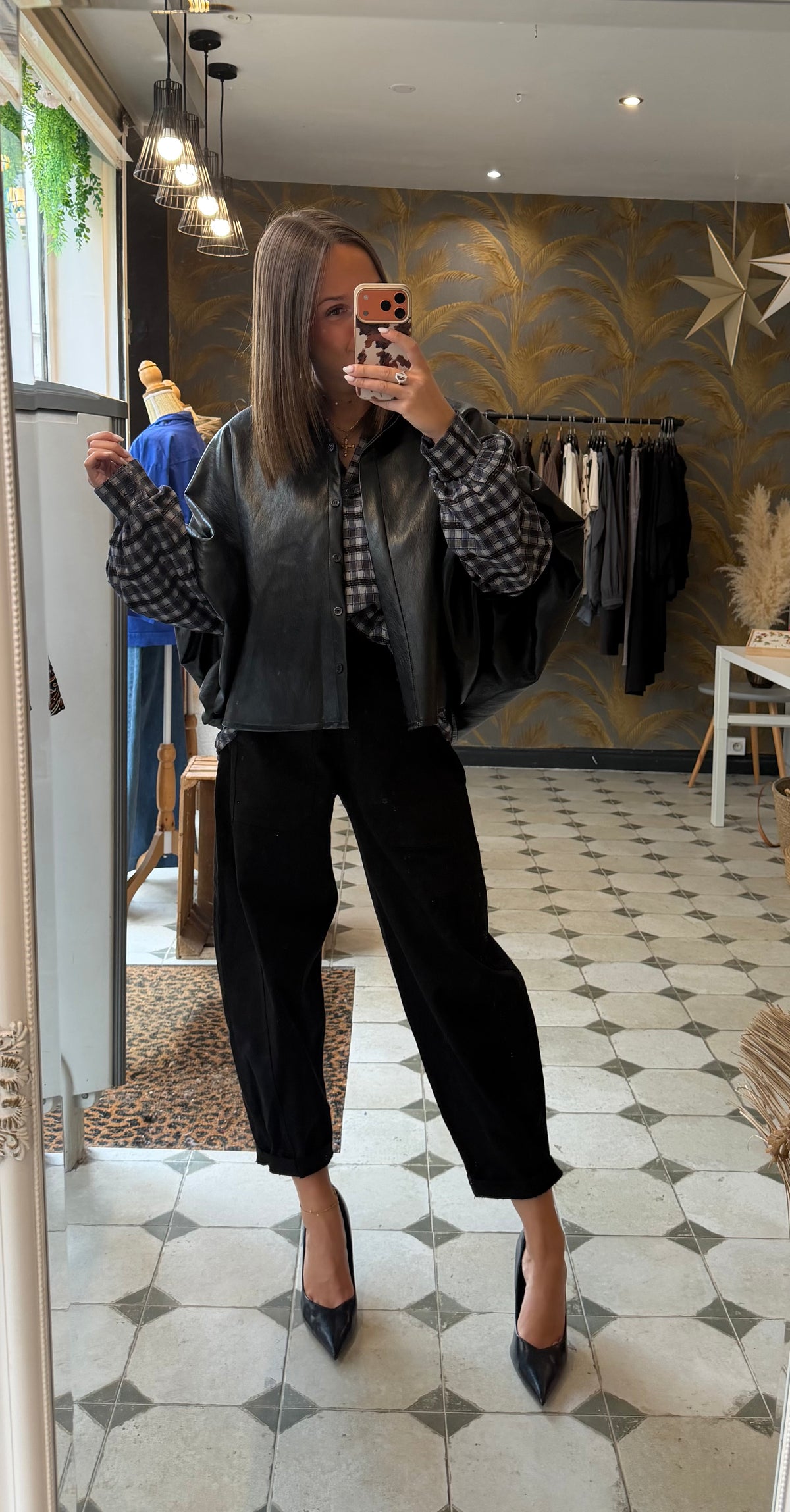 Chemise en similicuir noire - Johanna Paris