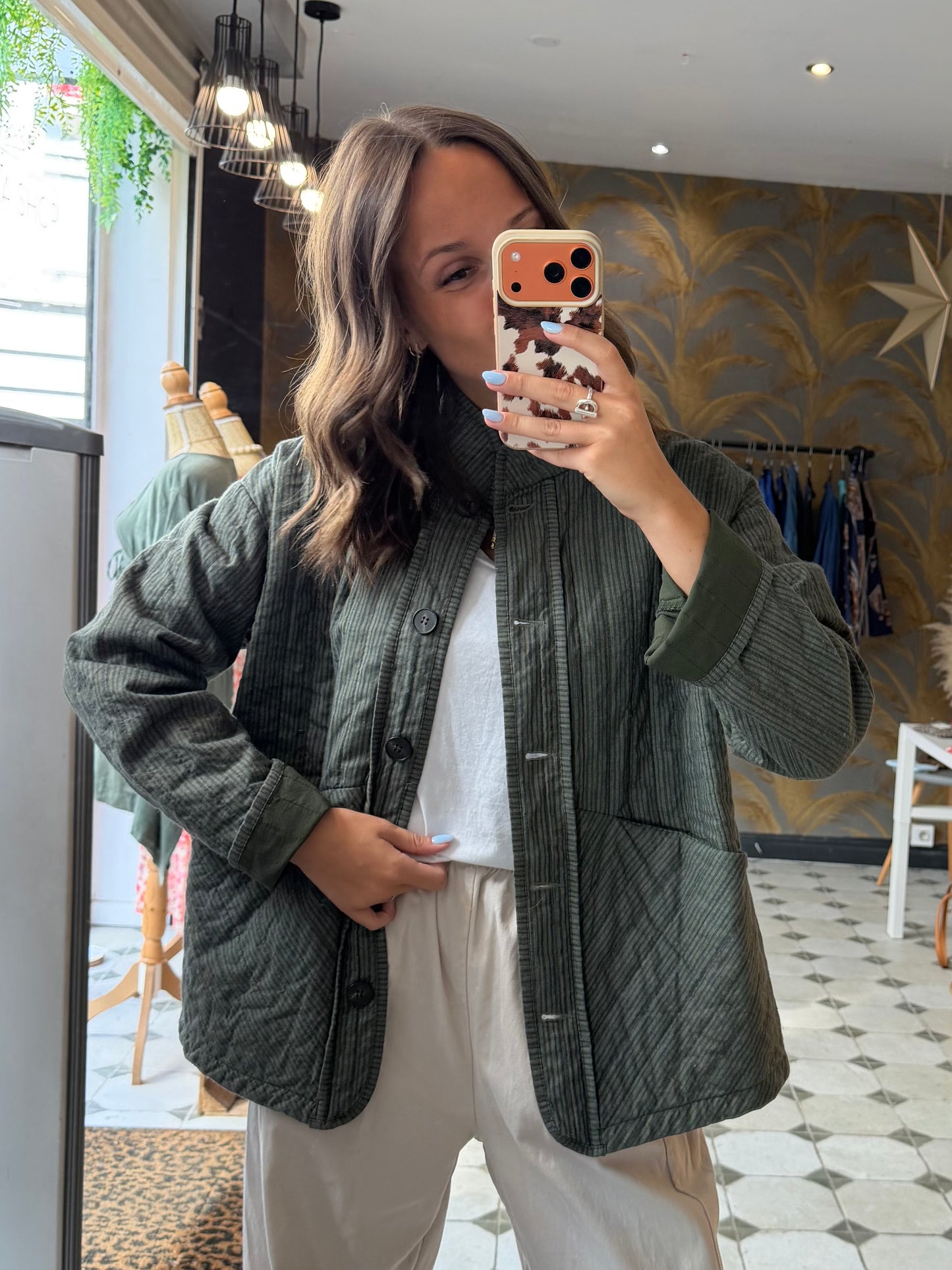 Veste avec écharpe kaki - Johanna Paris