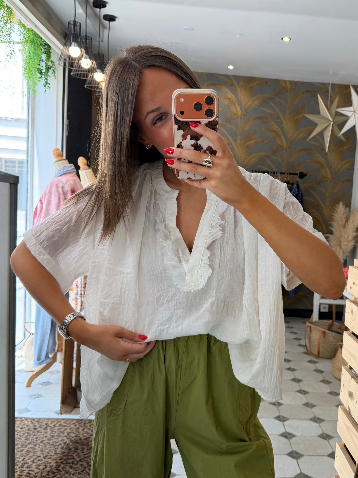 Blouse Aria manches courtes blanc - Johanna Paris