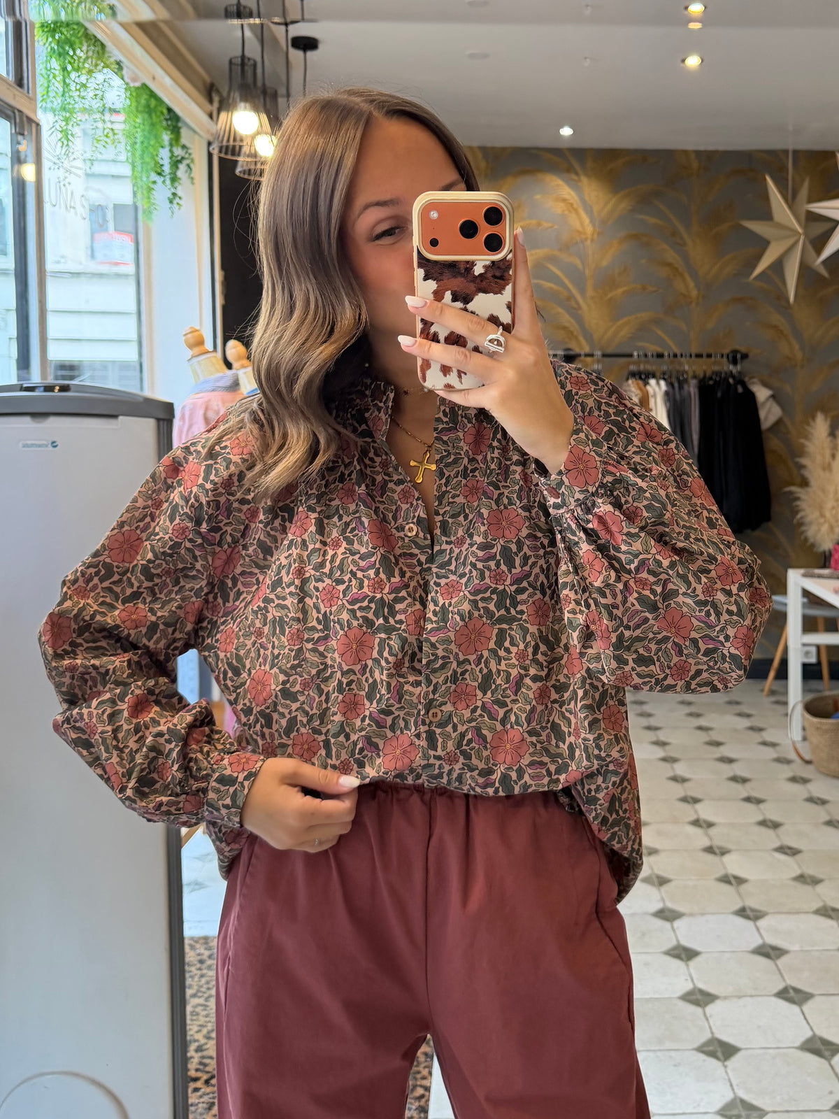 Blouse Flowers rose - Johanna Paris