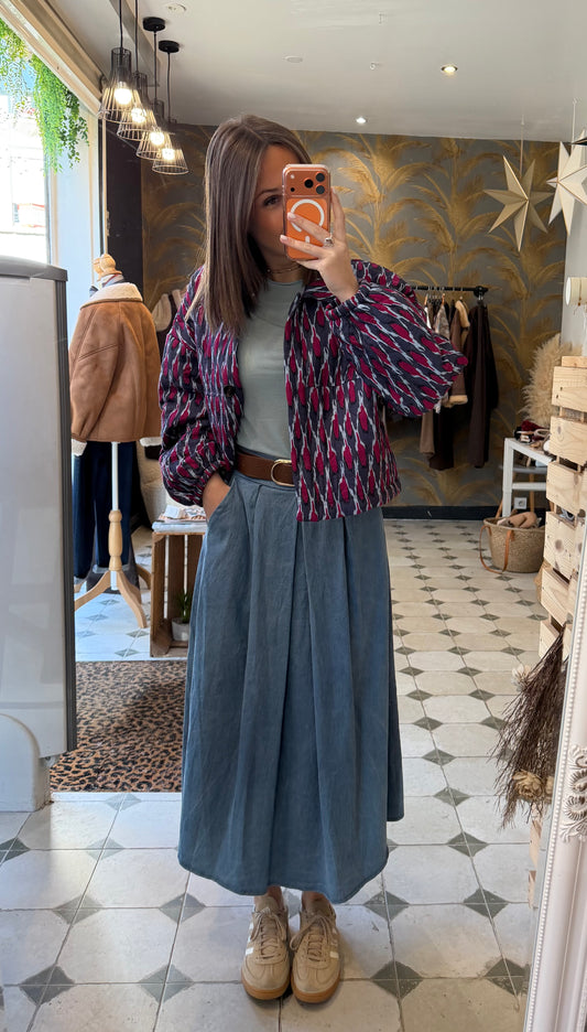 Jupe longue Marlène en jean clair - Johanna Paris