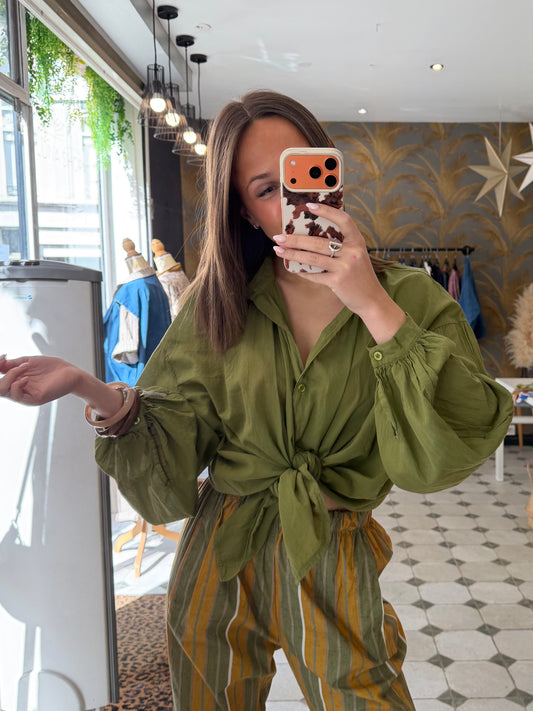 Chemise Clémentine vert olive - Johanna Paris