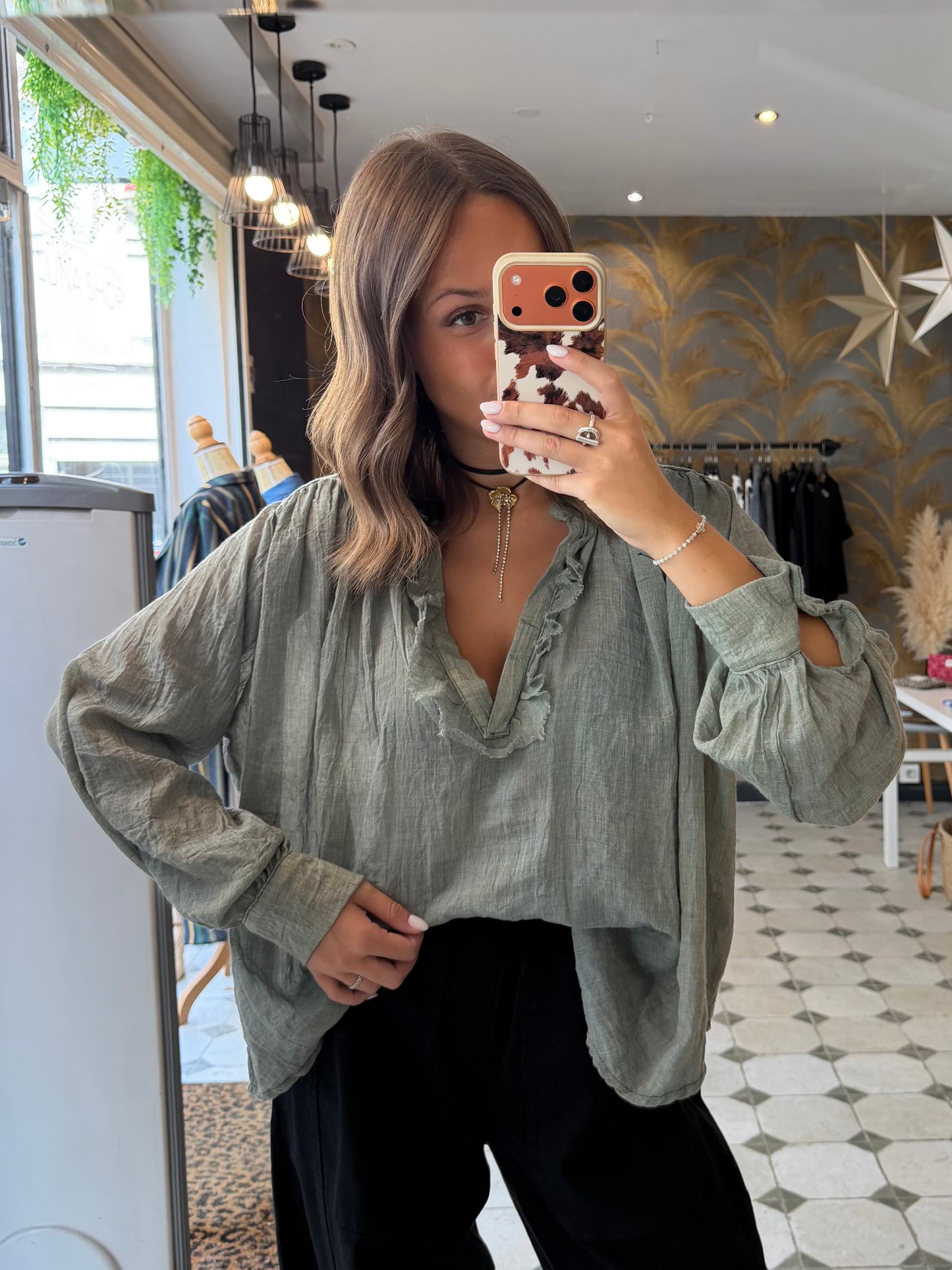 Blouse ML Aria kaki - Johanna Paris