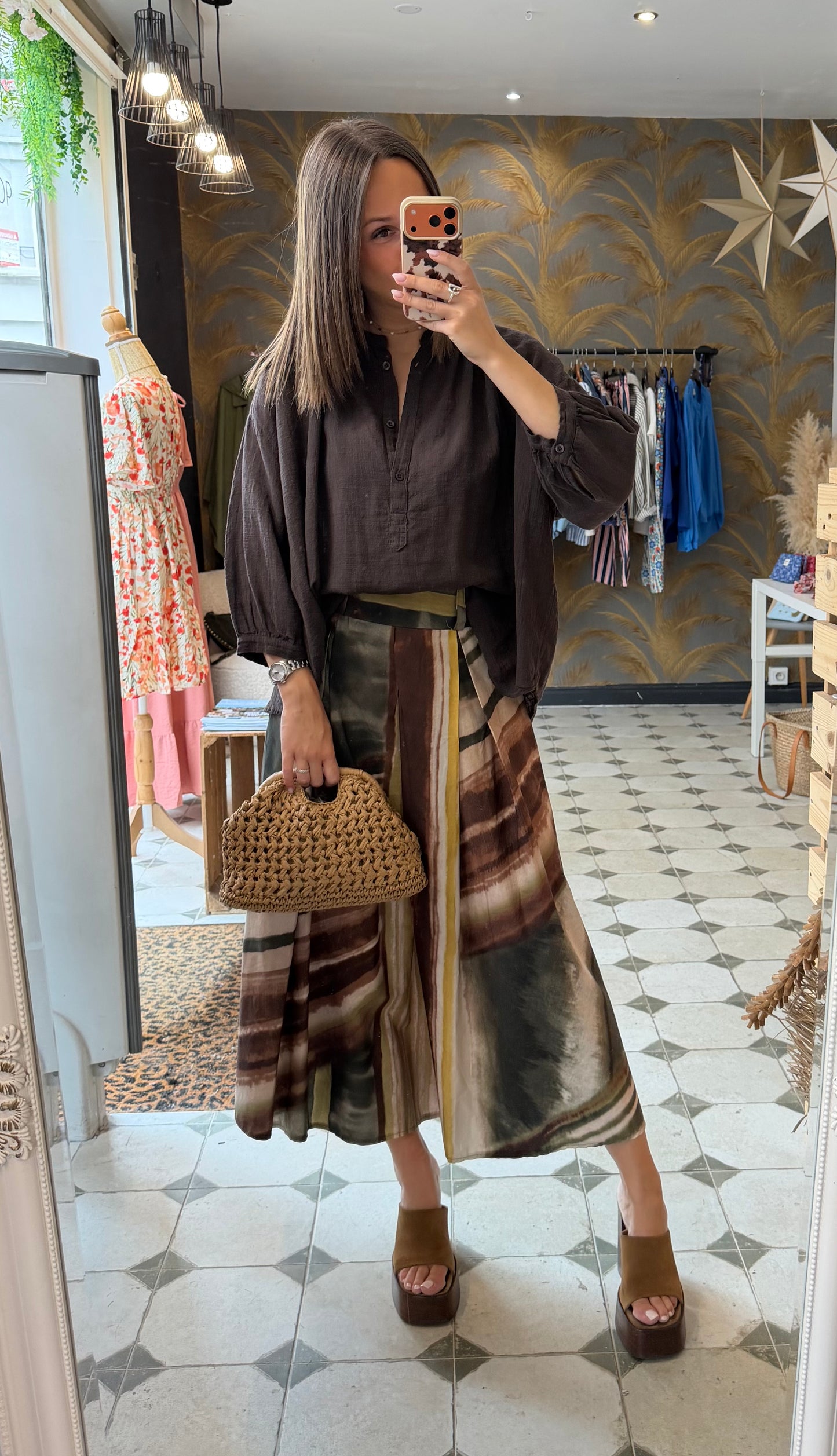 Chemise Ava en Garza chocolat - Johanna Paris