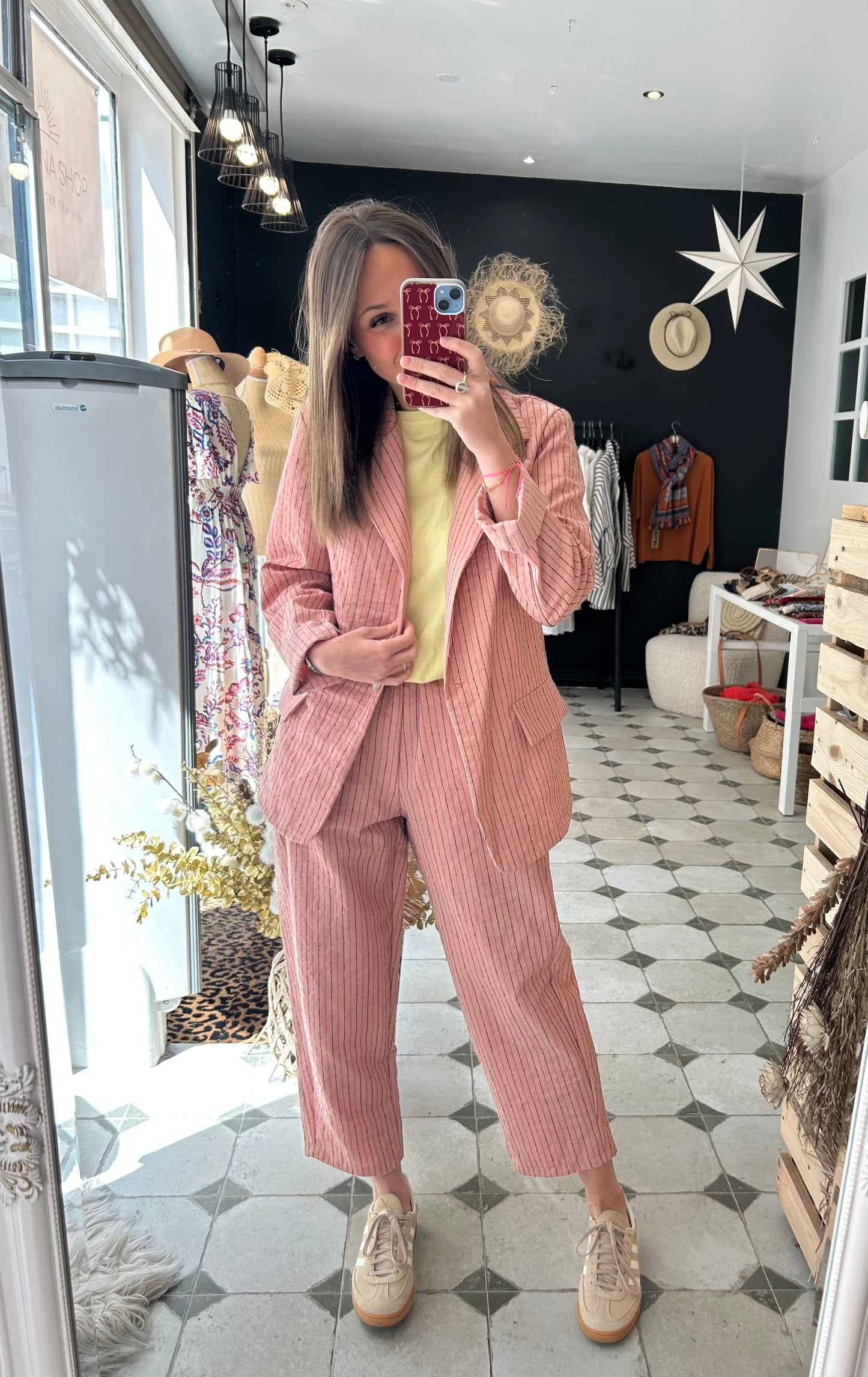 Blazer à rayures rose Poppy - Johanna Paris