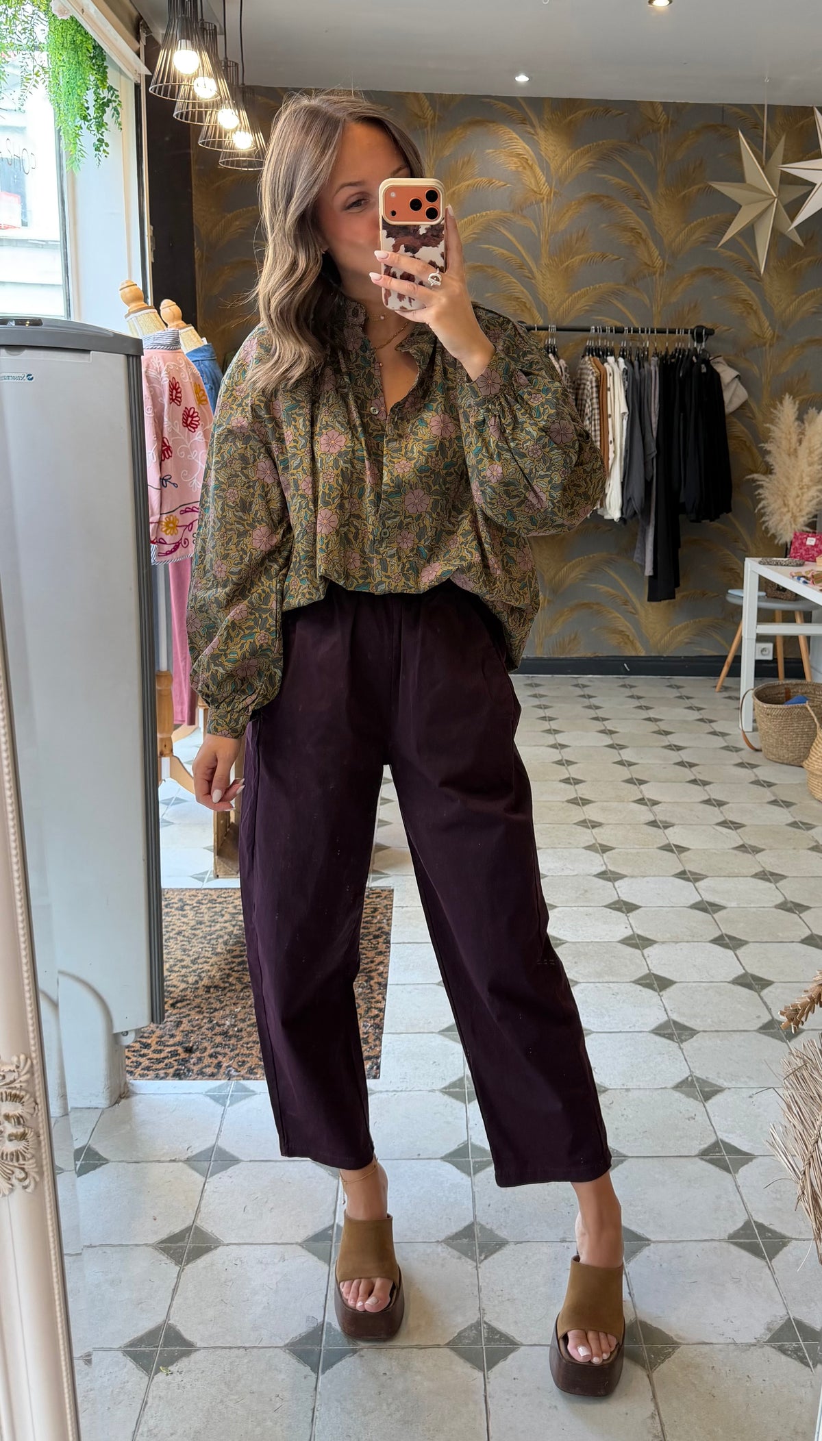 Pantalon Magique en toile prune - Johanna Paris