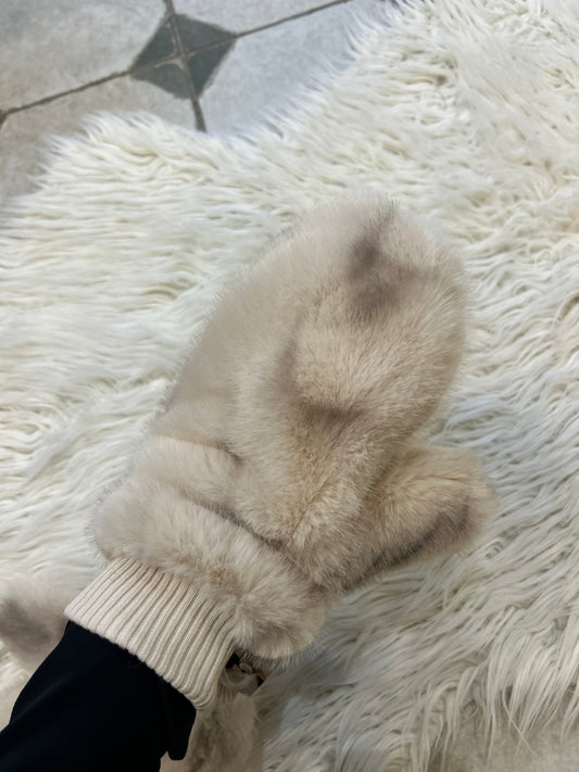 Moufles en fourrure - écru