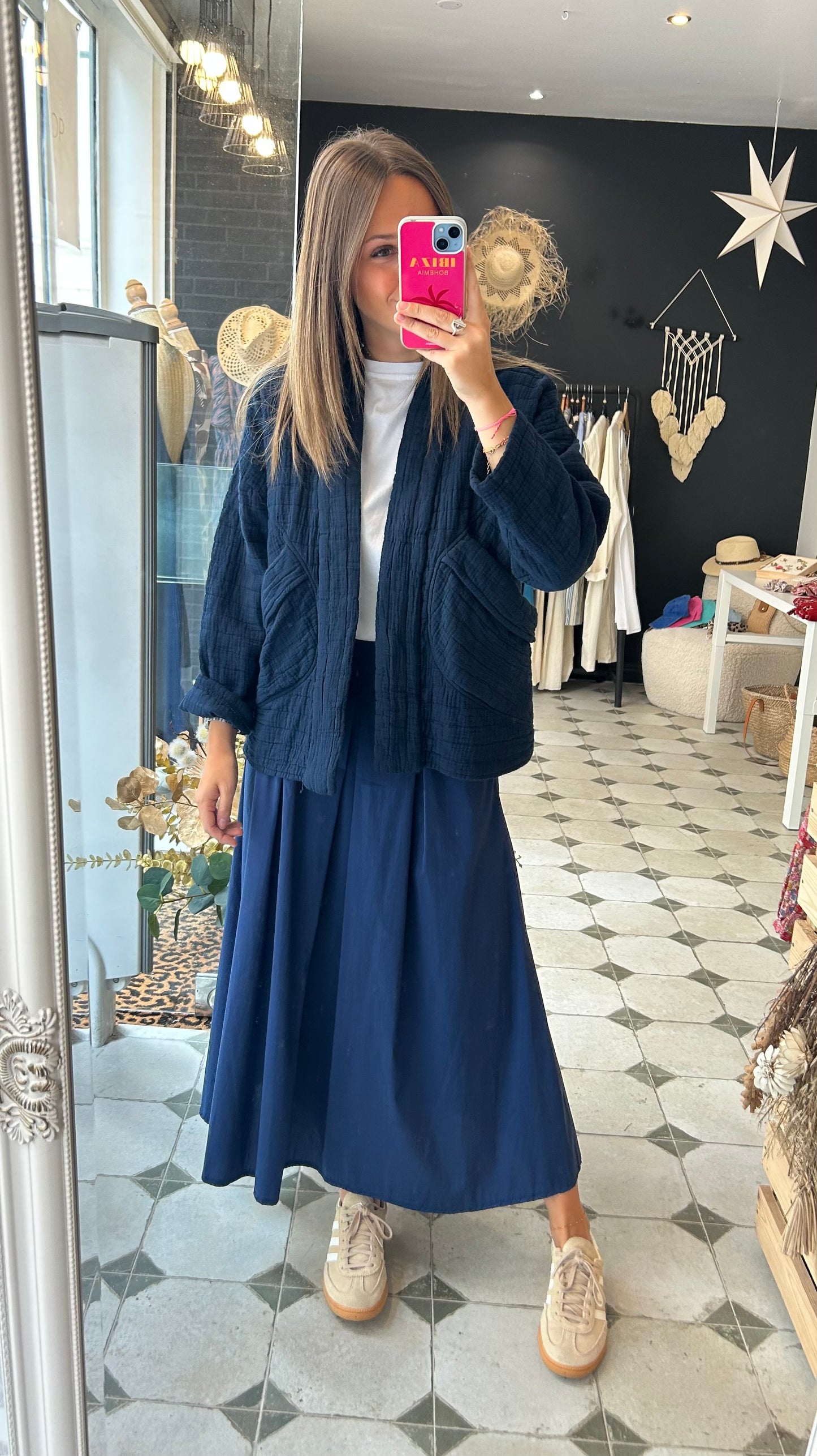 Veste matelassée bleu marine - Johanna Paris