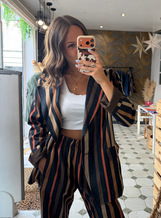 Blazer à rayures Alba Terracotta - Johanna Paris