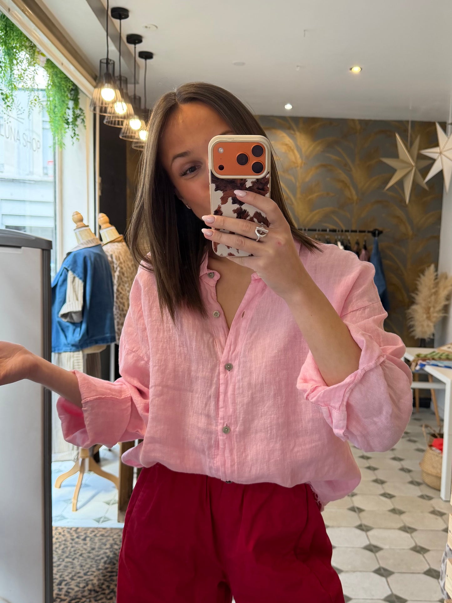 Chemise Lino rose - Johanna Paris