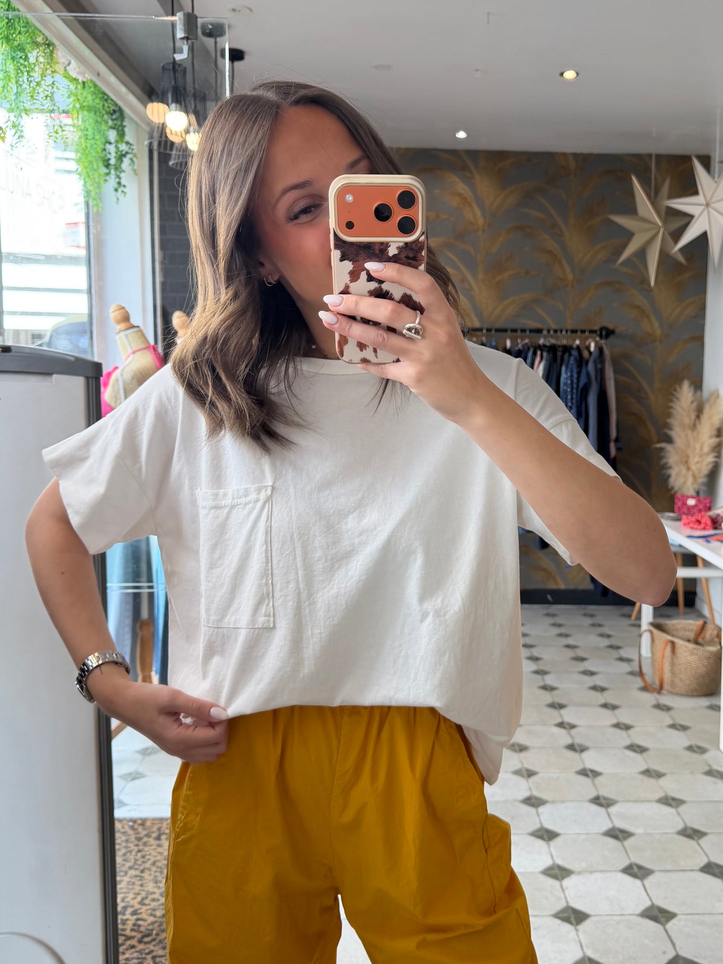 T-Shirt avec poche blanc - Johanna Paris