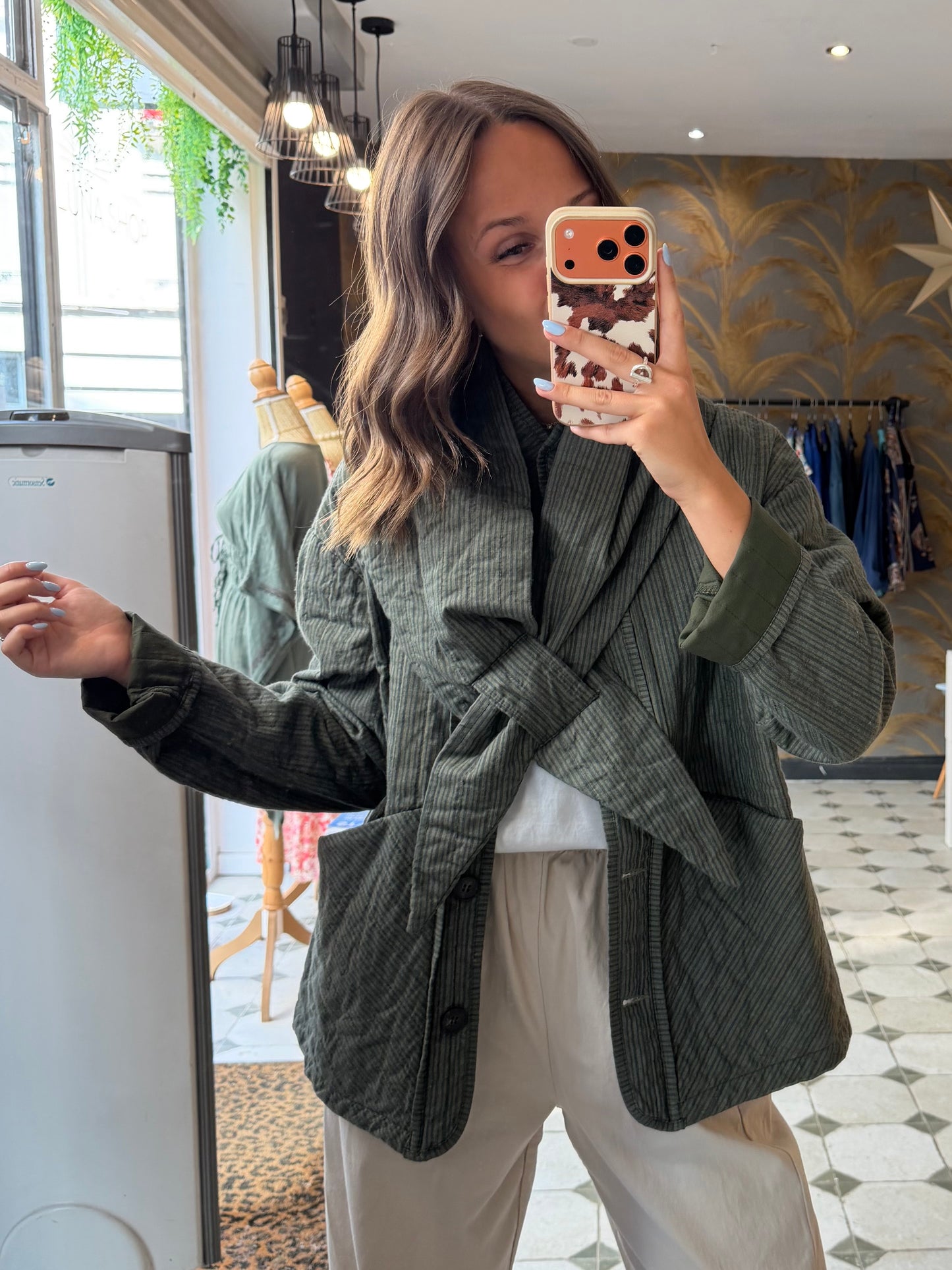 Veste avec écharpe kaki - Johanna Paris