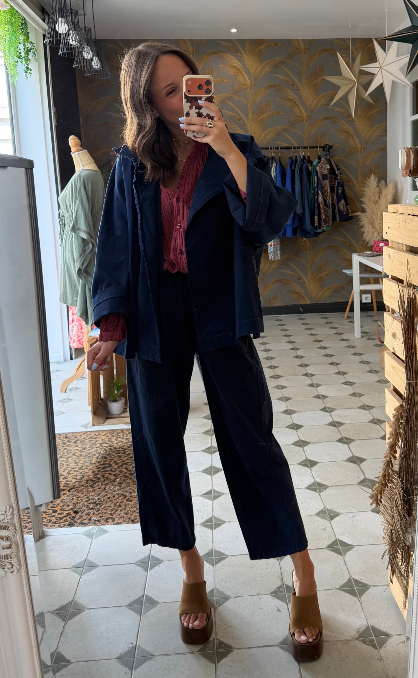 Veste en toile bleu marine  - Johanna Paris