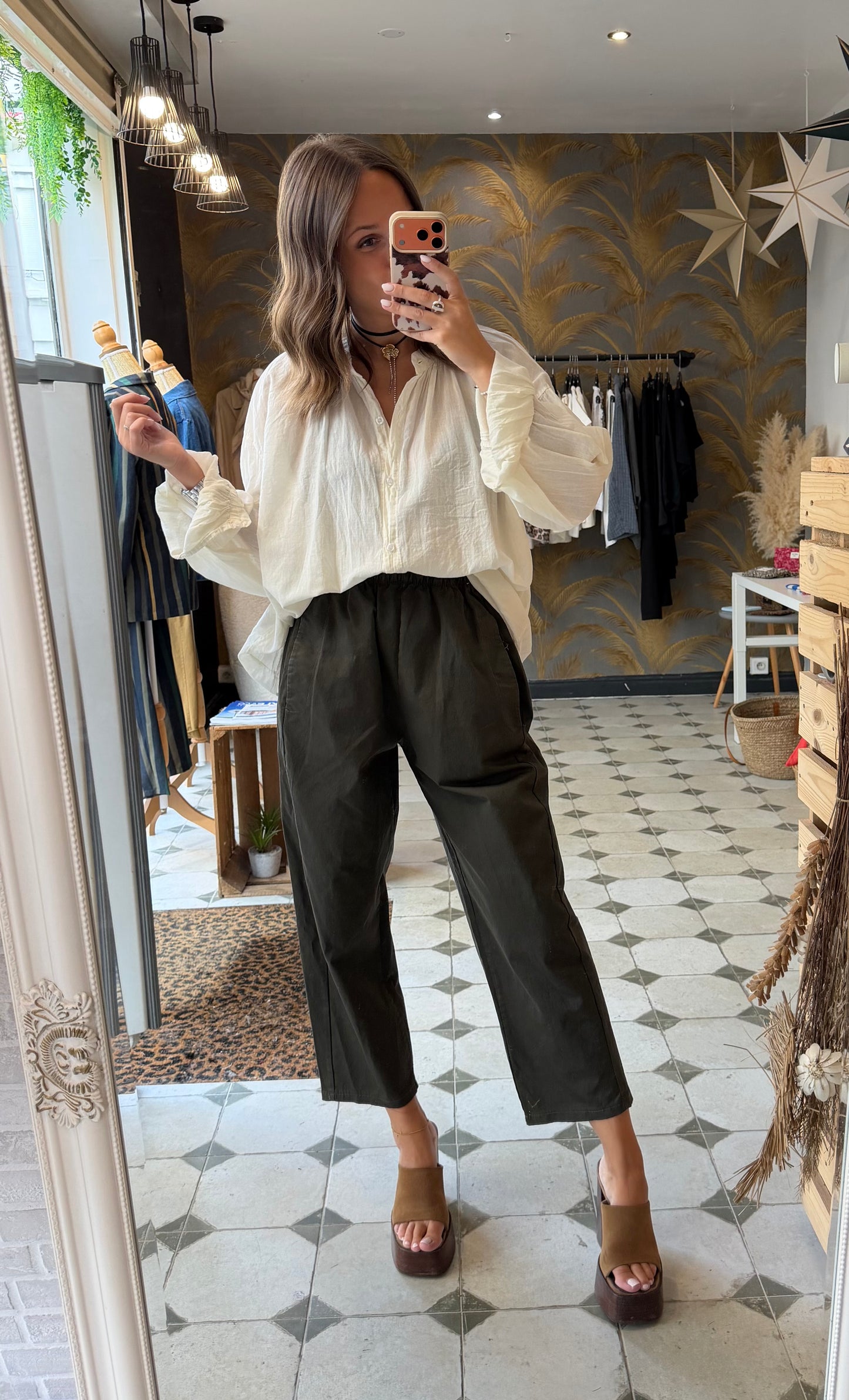 Pantalon Magique en toile kaki - Johanna Paris