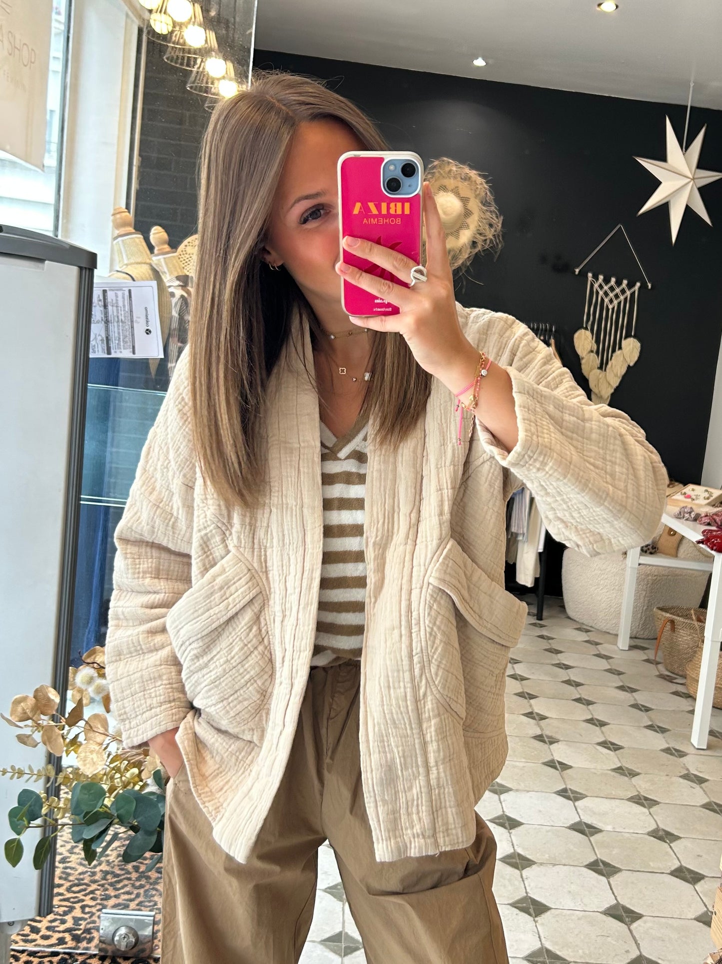 Veste matelassée beige - Johanna Paris