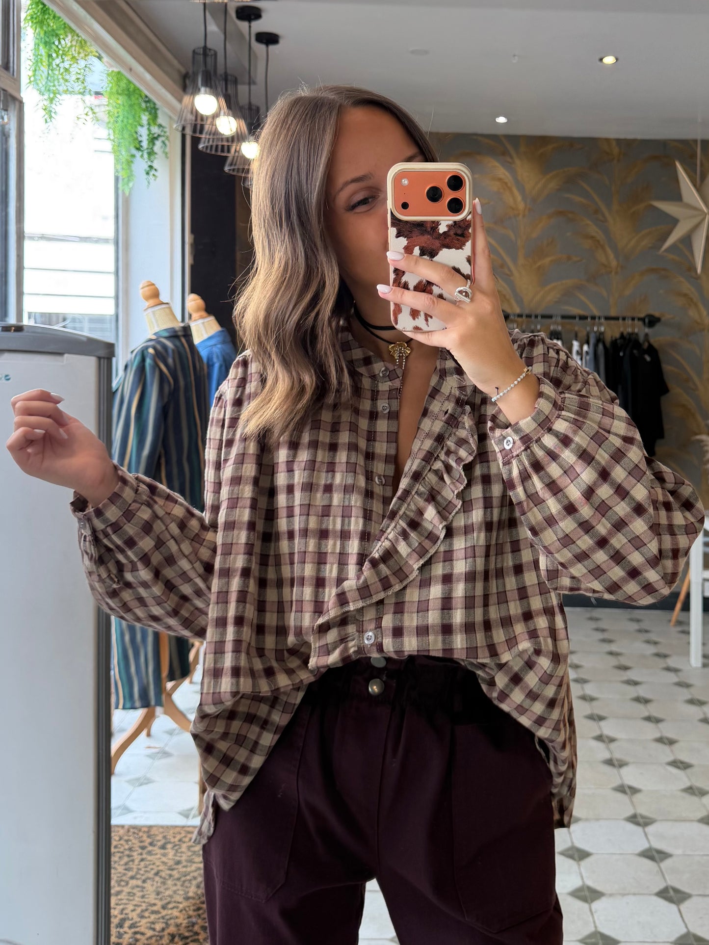Chemise Vania rose/prune - Johanna Paris