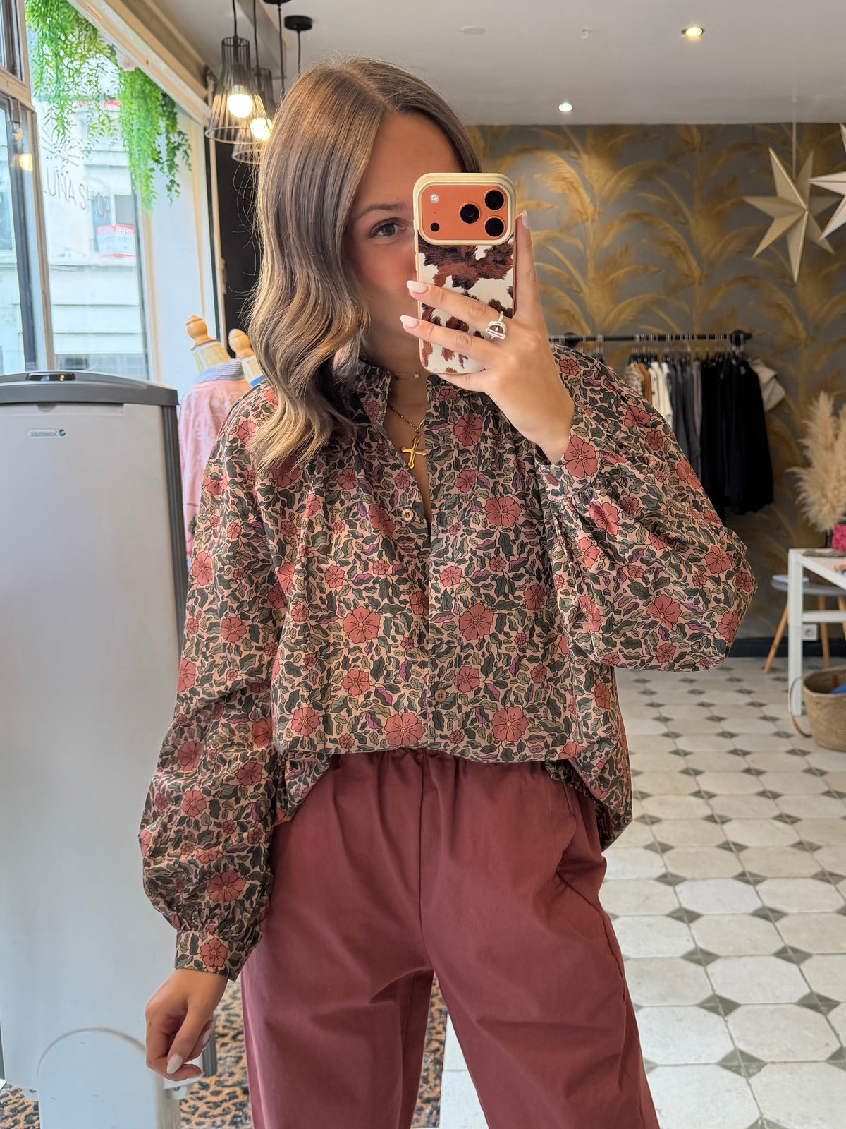 Blouse Flowers rose - Johanna Paris