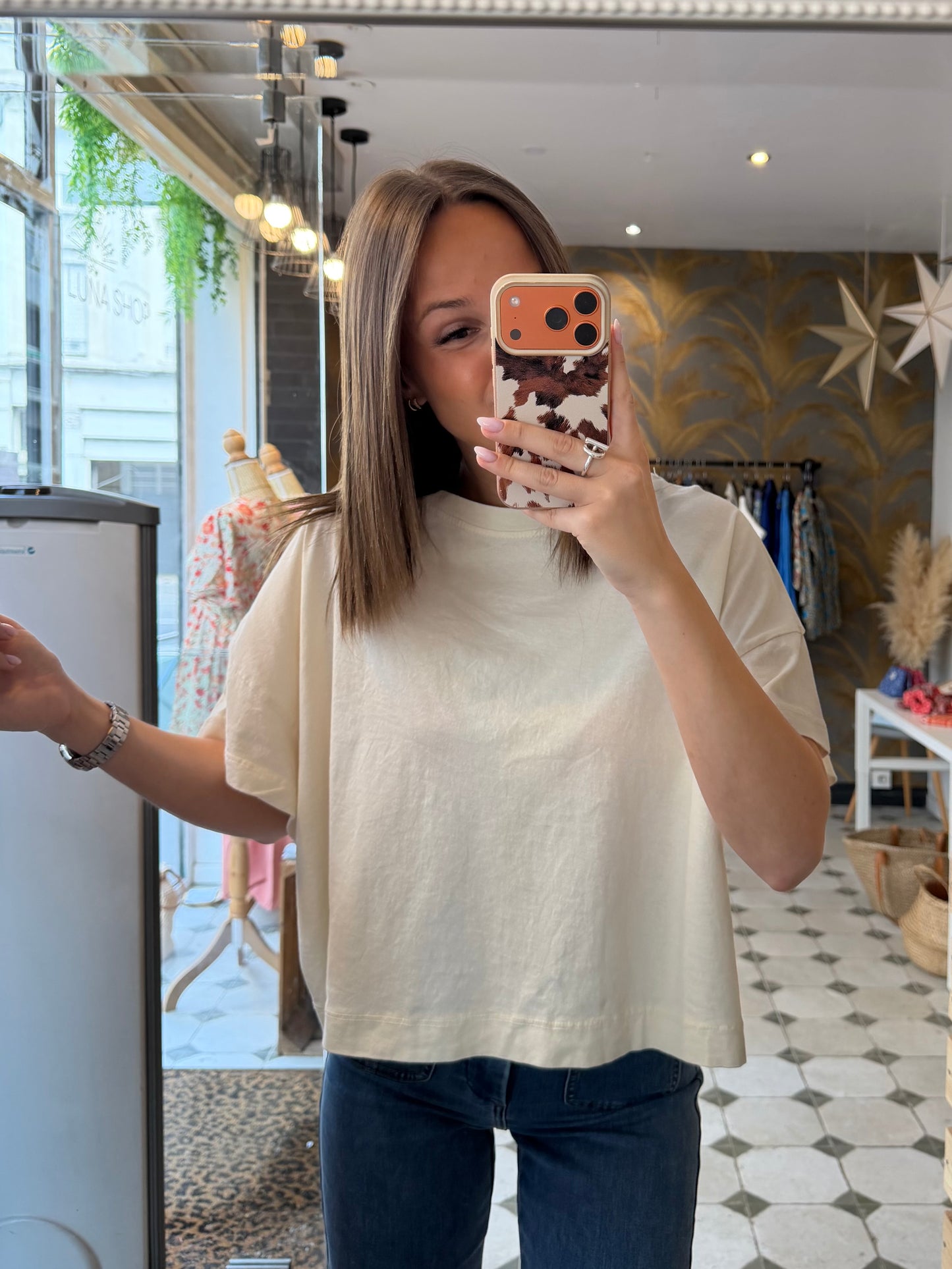 T-Shirt col rond écru - Johanna Paris