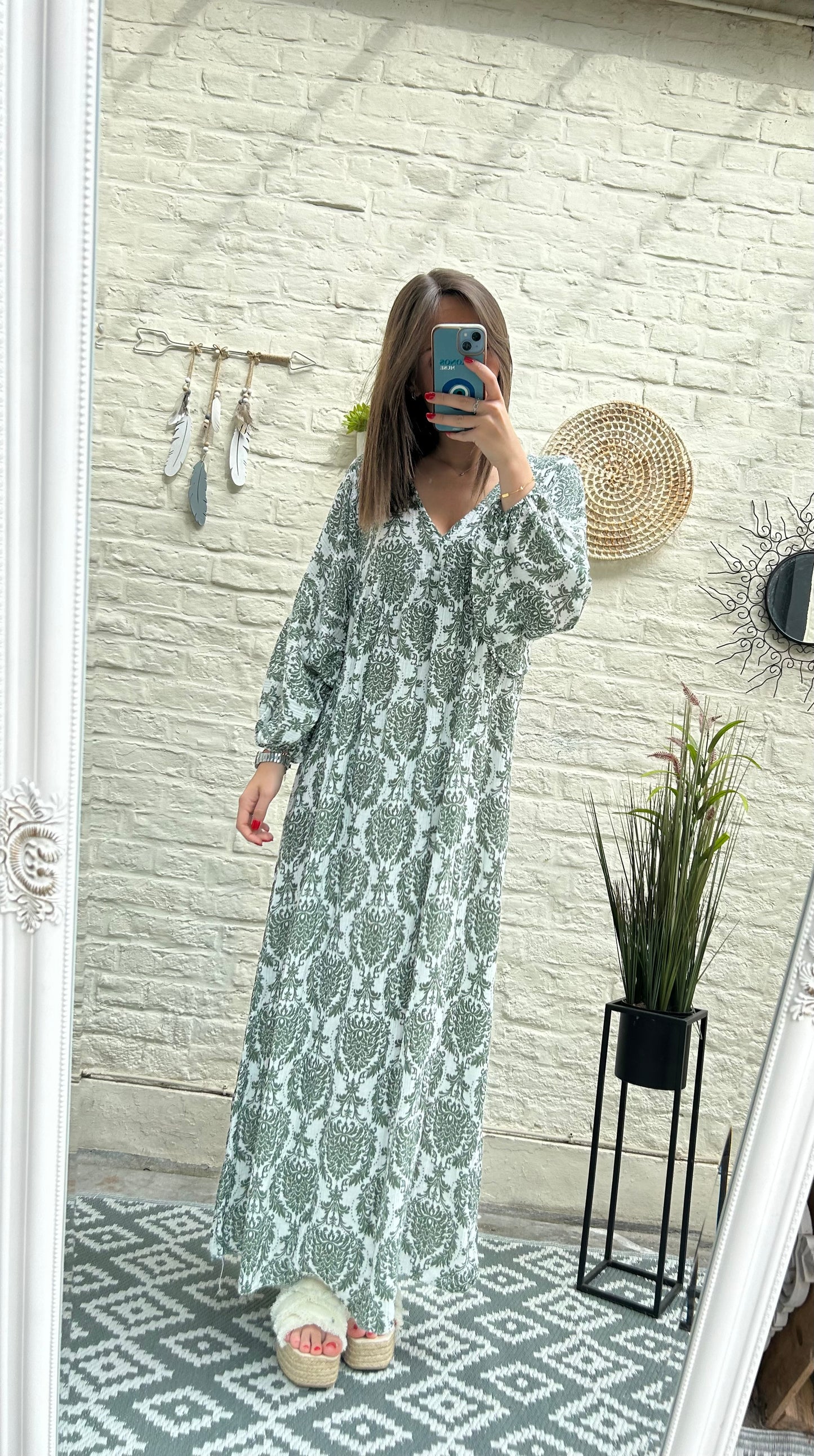 Robe longue en gaze de coton