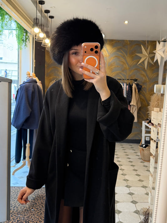 Tour de tête en fausse fourrure noir