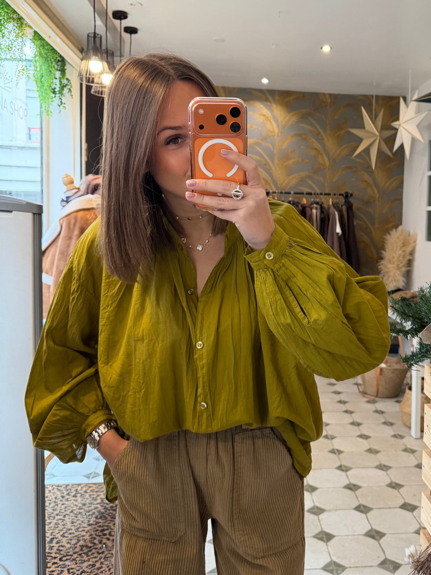 Chemise Clémentine vert pomme - Johanna Paris