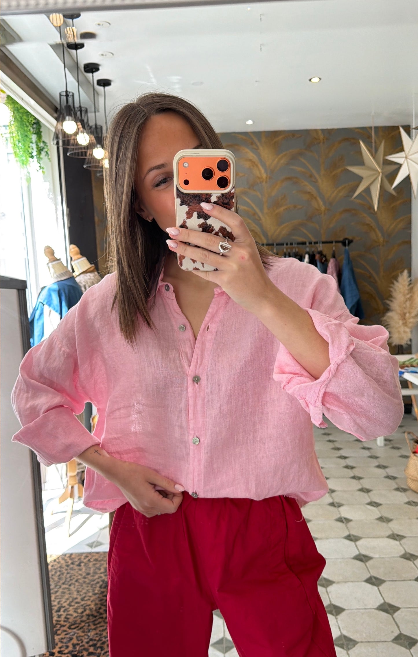 Chemise Lino rose - Johanna Paris