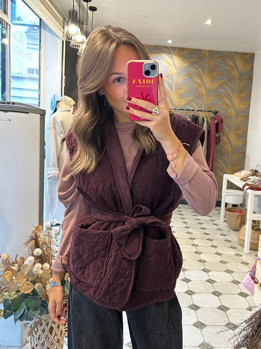 Veste sans manches Aurore prune - Johanna Paris