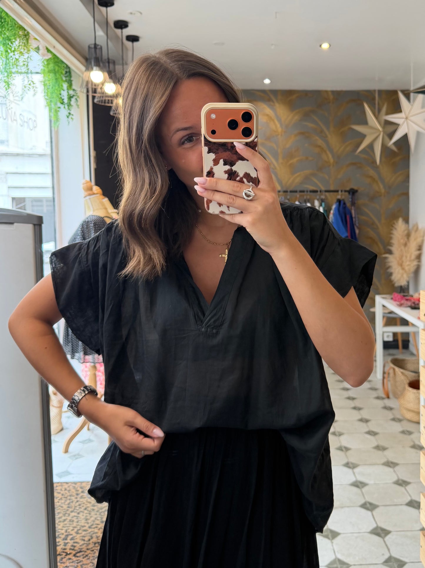 Blouse sans manches Lila noire - Johanna Paris