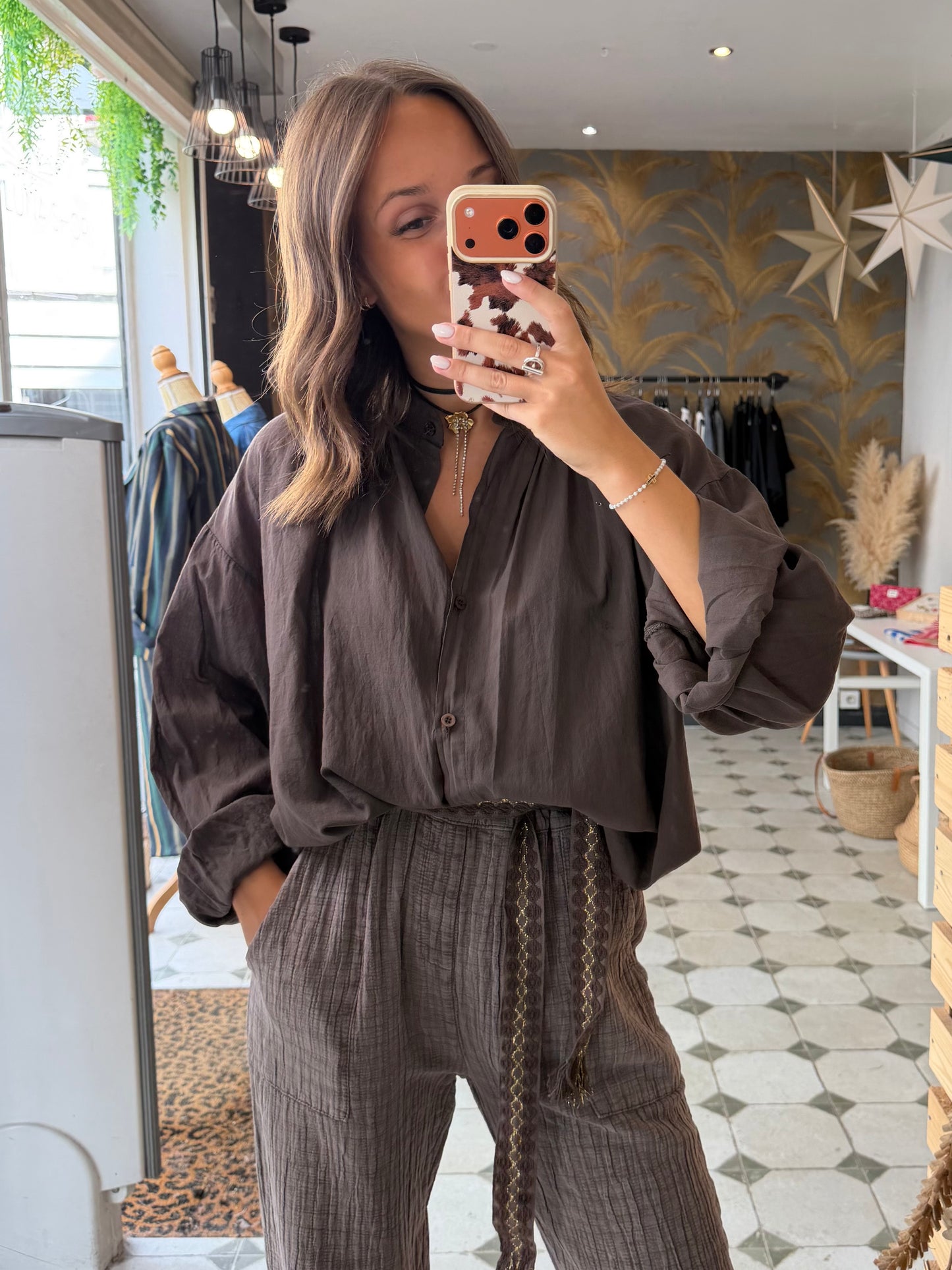 Chemise Clémentine chocolat - Johanna Paris