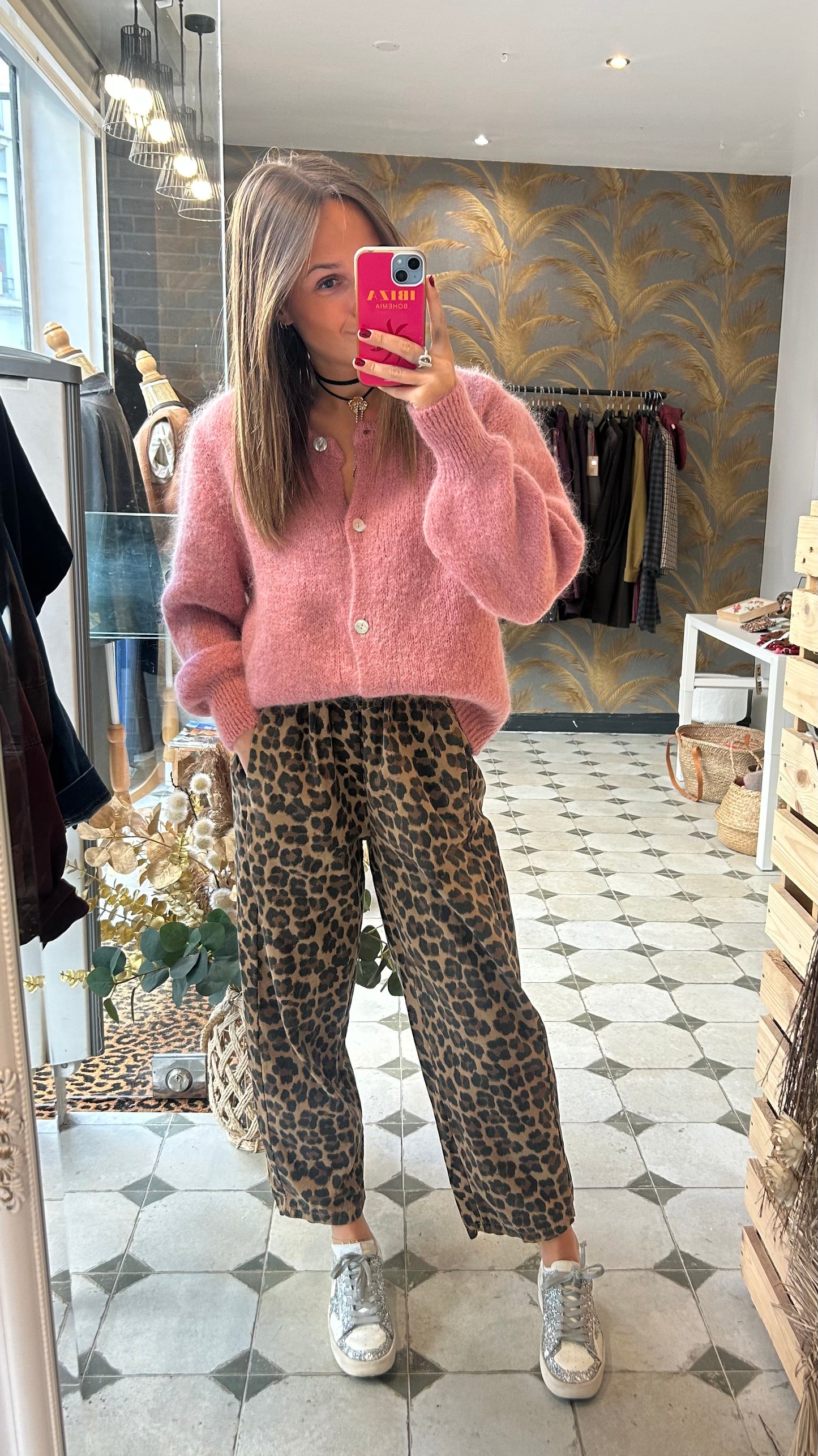 Pantalon Magique en velours léopard- Johanna Paris