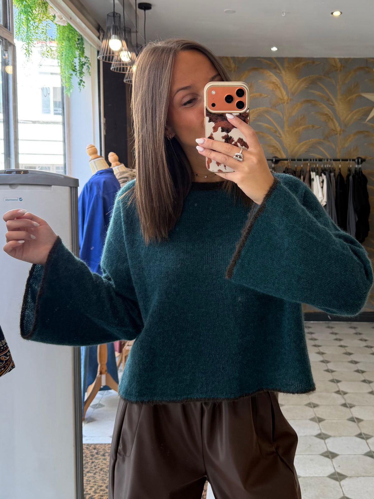 Pull col rond bleu canard - Johanna Paris