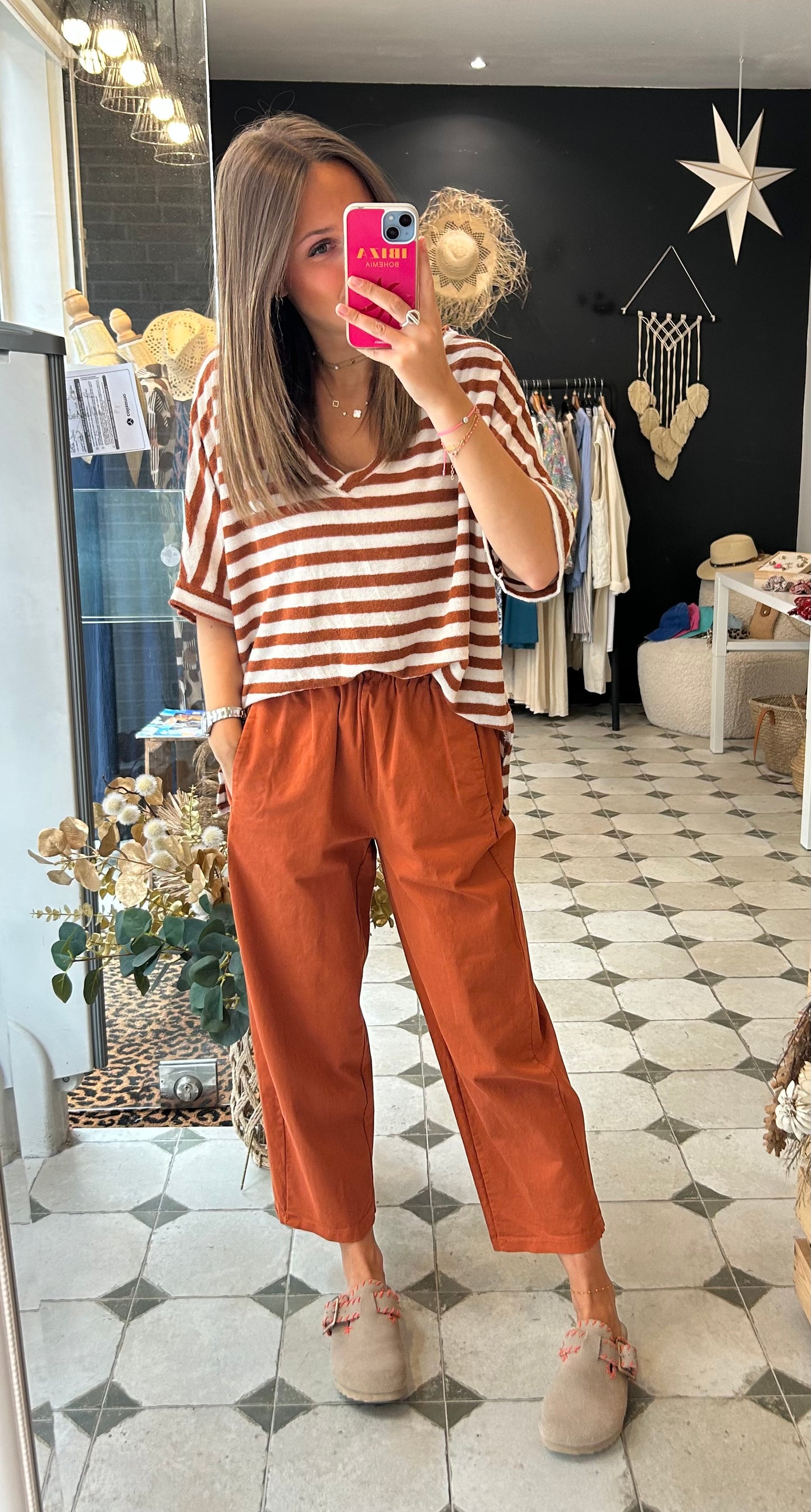 T-Shirt en éponge terracotta - Johanna Paris