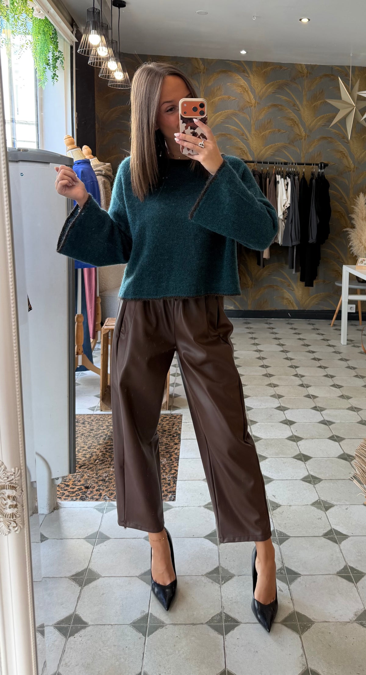 Pull col rond bleu canard - Johanna Paris