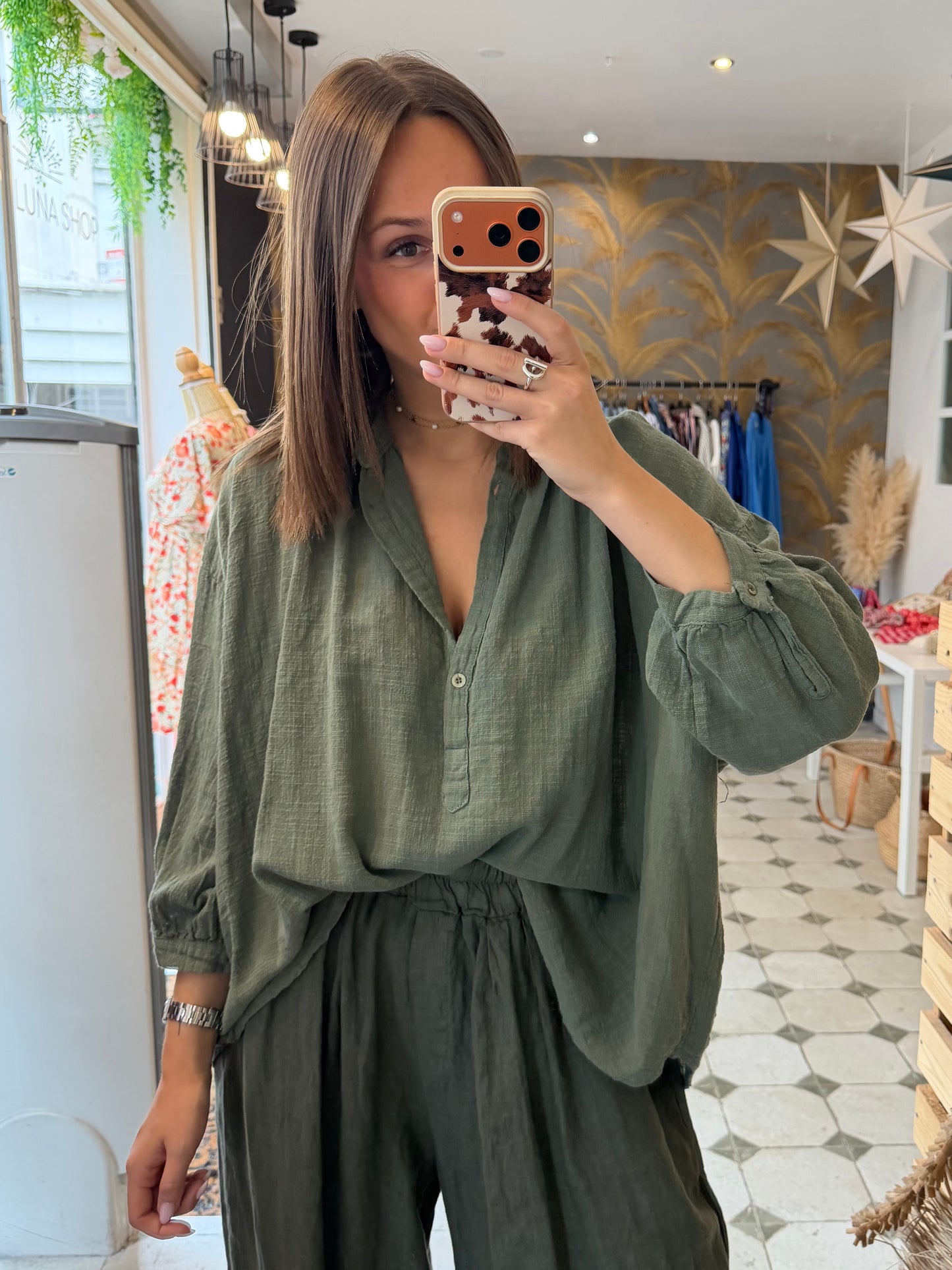 Chemise Ava en Garza kaki - Johanna Paris