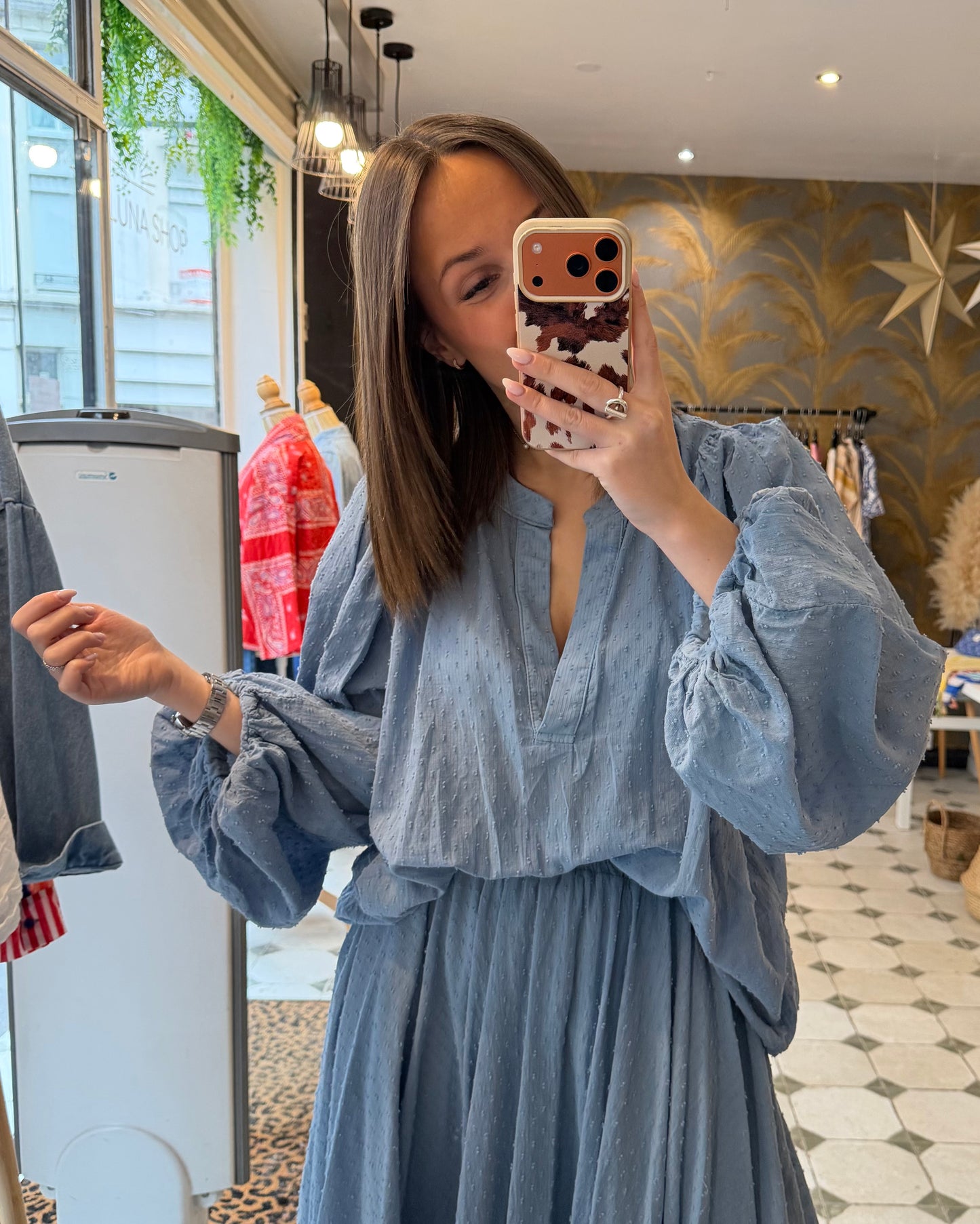 Blouse Flore bleue - Johanna Paris